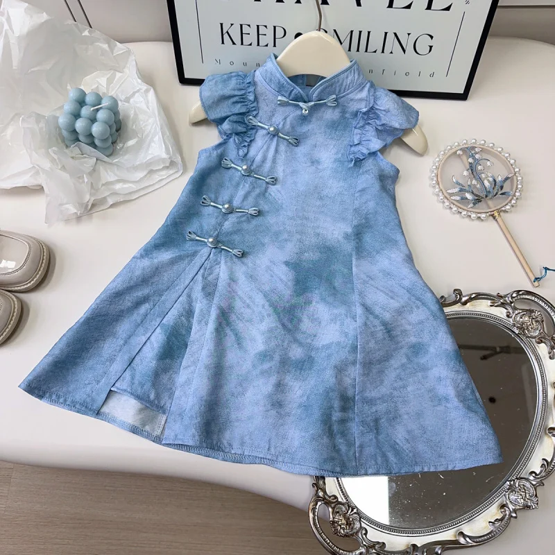 Girls' New Chinese Style National Trend Dress Summer New Fashion Doll Dress Short Sleeve Cheongsam DressEXB057
Girls' New Chinese Style National Trend Dress Summer New Fashion Doll Dress Short Sleeve Cheongsam DressEXB057