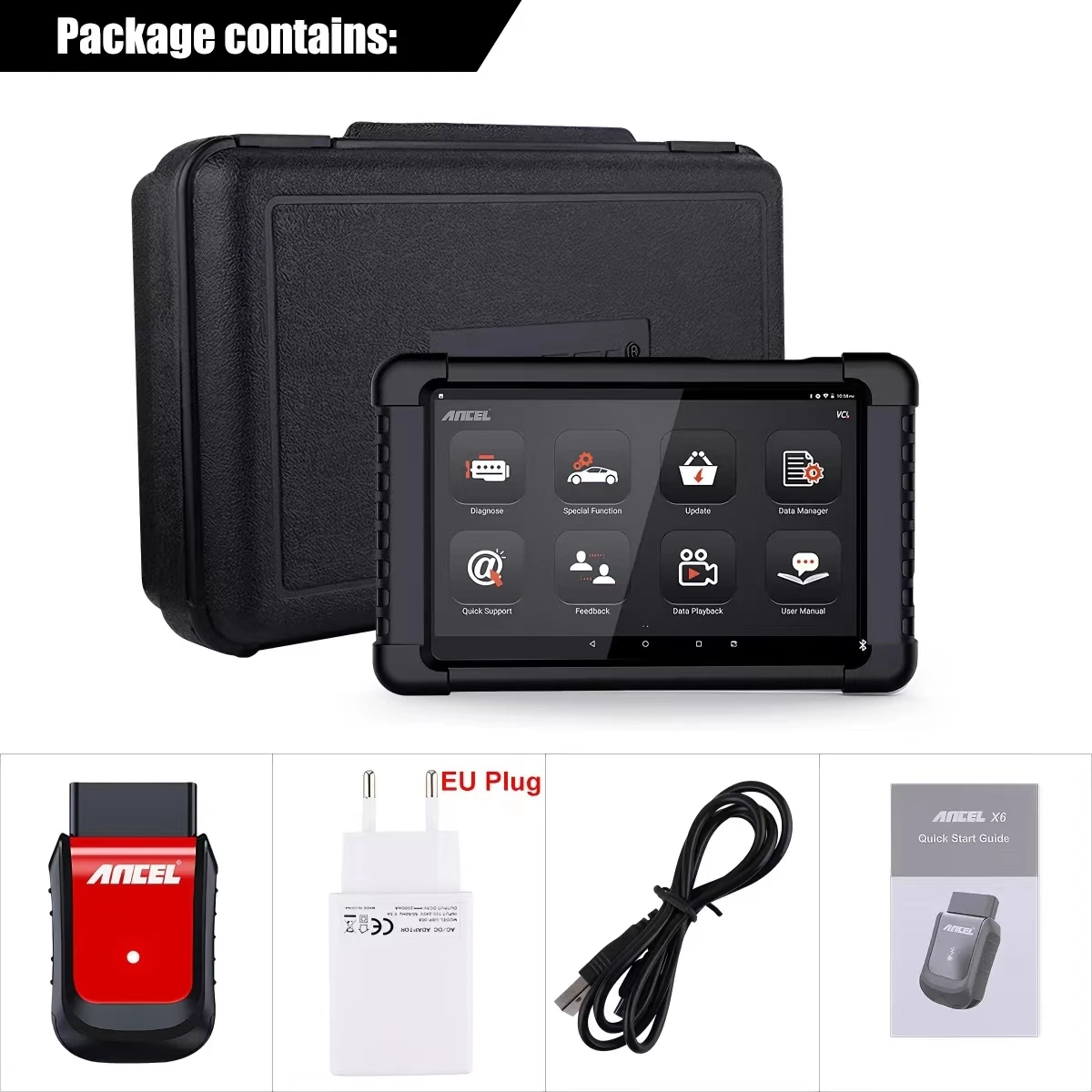 Ancel X6 OBD2 Scanner BT Car Diagnostic Tool Professional Full System Airbag Oil EPB ABS Reset Tools OBD 2 Automotive Scanner
Ancel X6 OBD2 Scanner BT Car Diagnostic Tool Professional Full System Airbag Oil EPB ABS Reset Tools OBD 2 Automotive Scanner