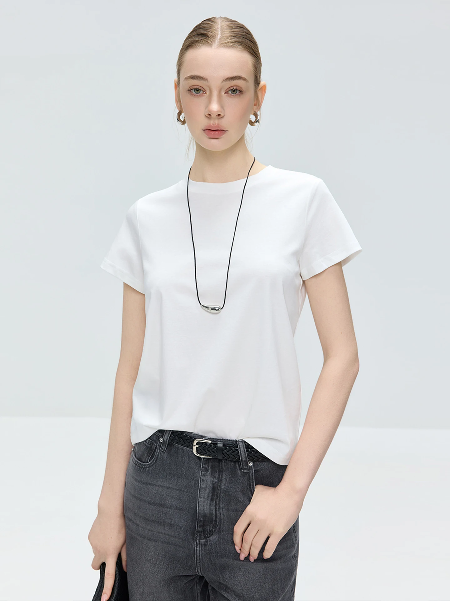 LUR Mixed Cotton Silk Loose Fit Short Sleeve round Neck T-Shirt Women's Casual Style Spring New Arrival Slimming Top
LUR Mixed Cotton Silk Loose Fit Short Sleeve round Neck T-Shirt Women's Casual Style Spring New Arrival Slimming Top