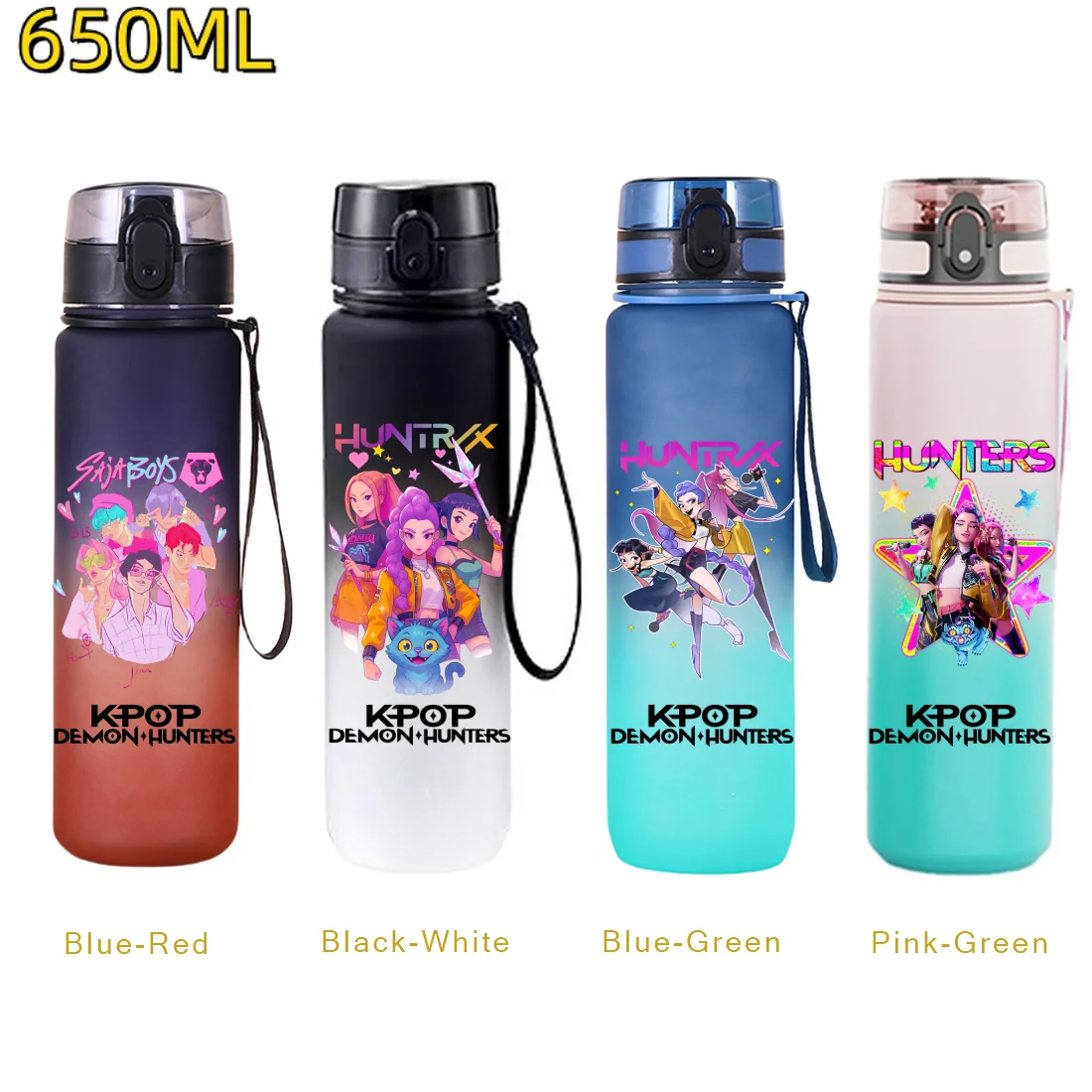 650ML KPop Demon Hunters Anime Character Gradient Color Water Cup Leak-proof Portable Outdoor Sport Fitness Sports Water Bottle
650ML KPop Demon Hunters Anime Character Gradient Color Water Cup Leak-proof Portable Outdoor Sport Fitness Sports Water Bottle