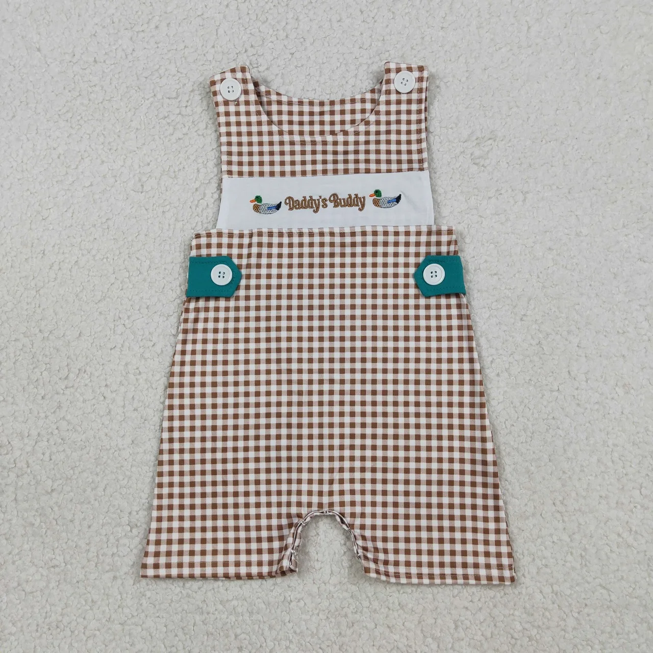 Wholesale Newborn Toddler Baby Boy Sleeveless Ducks Daddy's Romper Kids Children Jumpsuit Infant Boys Embroidery Plaid Clothes
Wholesale Newborn Toddler Baby Boy Sleeveless Ducks Daddy's Romper Kids Children Jumpsuit Infant Boys Embroidery Plaid Clothes