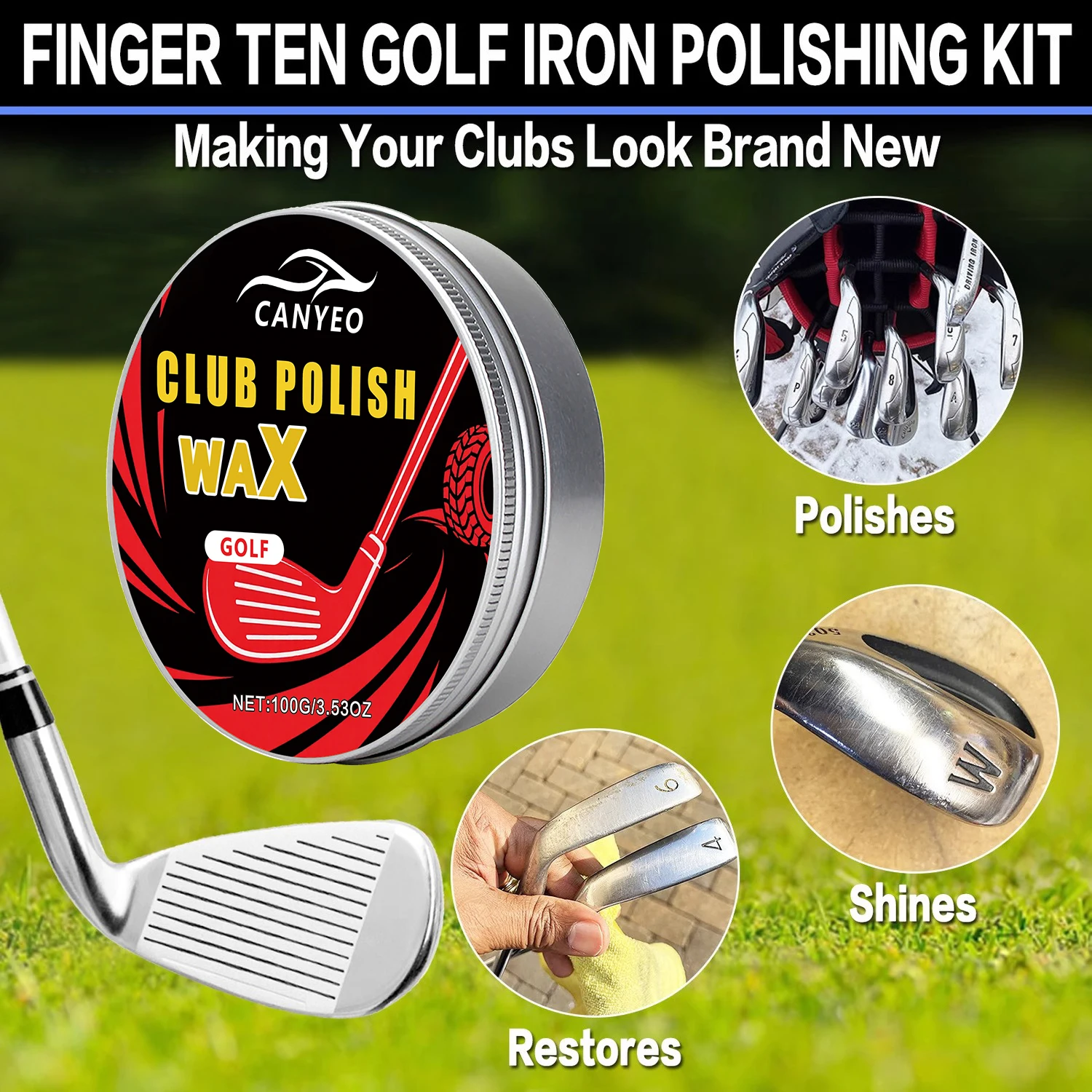Premium Golf Club Cleaning Kit - Soft Cloths, Metal Cleaner & Sponge, Restores Shine, Protects Against Tarnish for All Golfers
Premium Golf Club Cleaning Kit - Soft Cloths, Metal Cleaner & Sponge, Restores Shine, Protects Against Tarnish for All Golfers