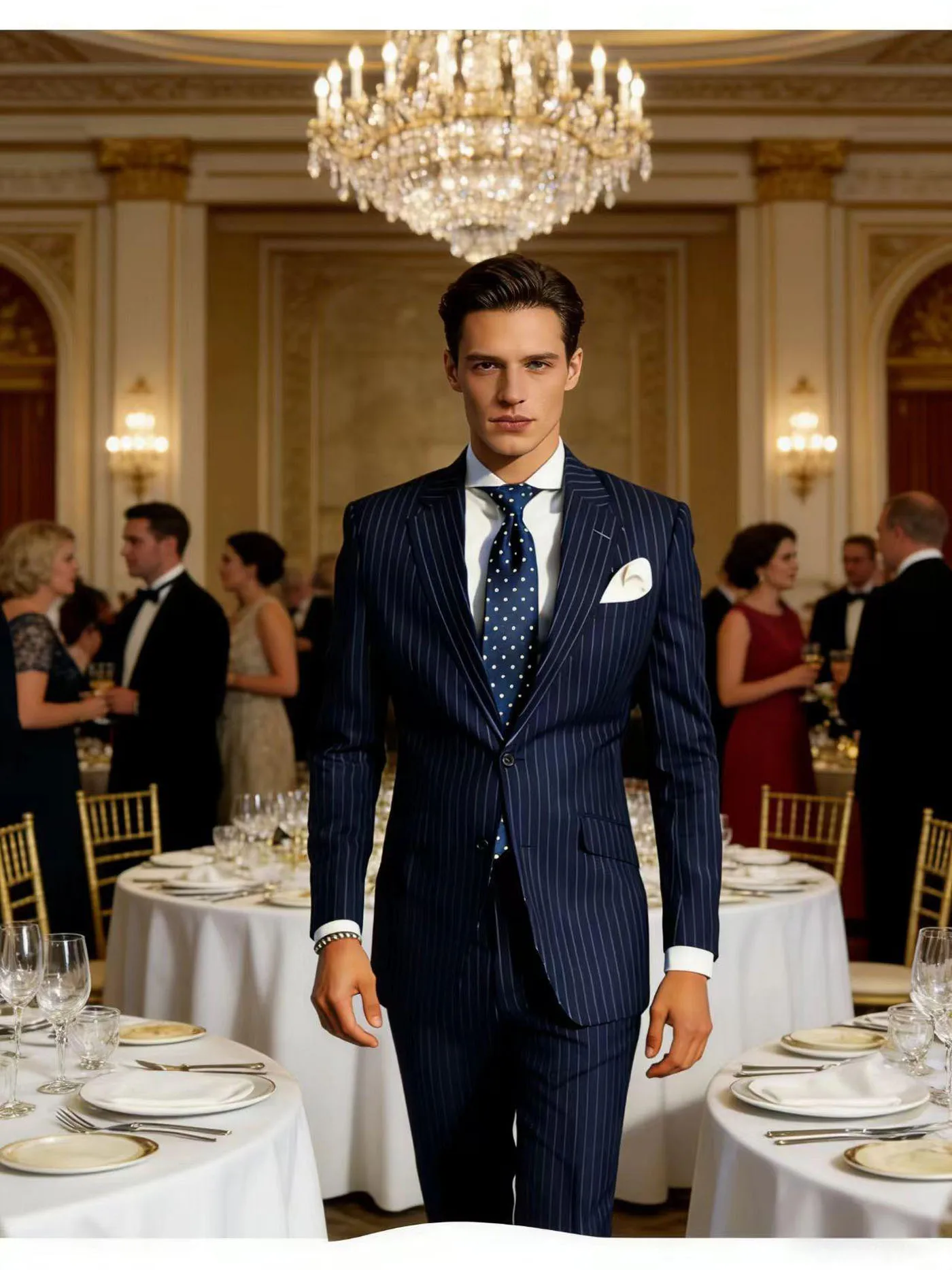 Mens Pinstripe Suit Tuxedo 2-Piece Slim Fit Blazer Pants Set Formal Business Wedding Jacket Trousers For Spring
Mens Pinstripe Suit Tuxedo 2-Piece Slim Fit Blazer Pants Set Formal Business Wedding Jacket Trousers For Spring