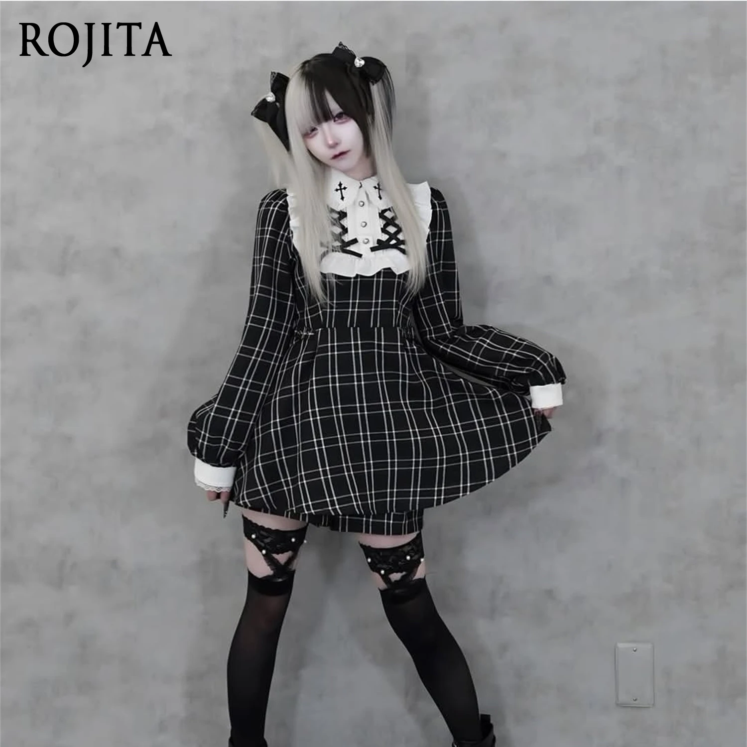 Japanese Cross Embroidery Sweet Long Sleeve Dress and Shorts Sets Embroidered White Turn-down Collar Color Block Puff Sleeve Top
Japanese Cross Embroidery Sweet Long Sleeve Dress and Shorts Sets Embroidered White Turn-down Collar Color Block Puff Sleeve Top