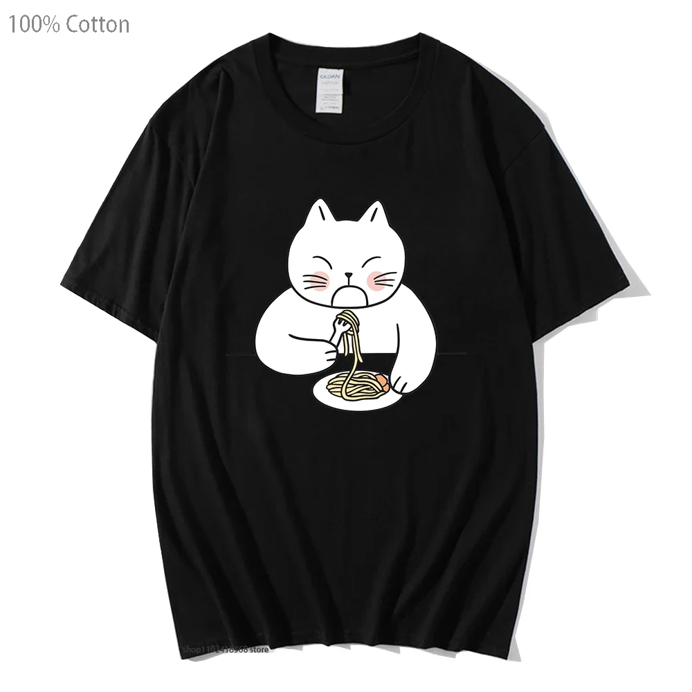 Cartoon Cat Eating Spaghetti T-Shirts Men Fashion Graphic Tshirt 100% Cotton Summer Clothes Women Clothes Manga/Comic Soft Shirt
Cartoon Cat Eating Spaghetti T-Shirts Men Fashion Graphic Tshirt 100% Cotton Summer Clothes Women Clothes Manga/Comic Soft Shirt