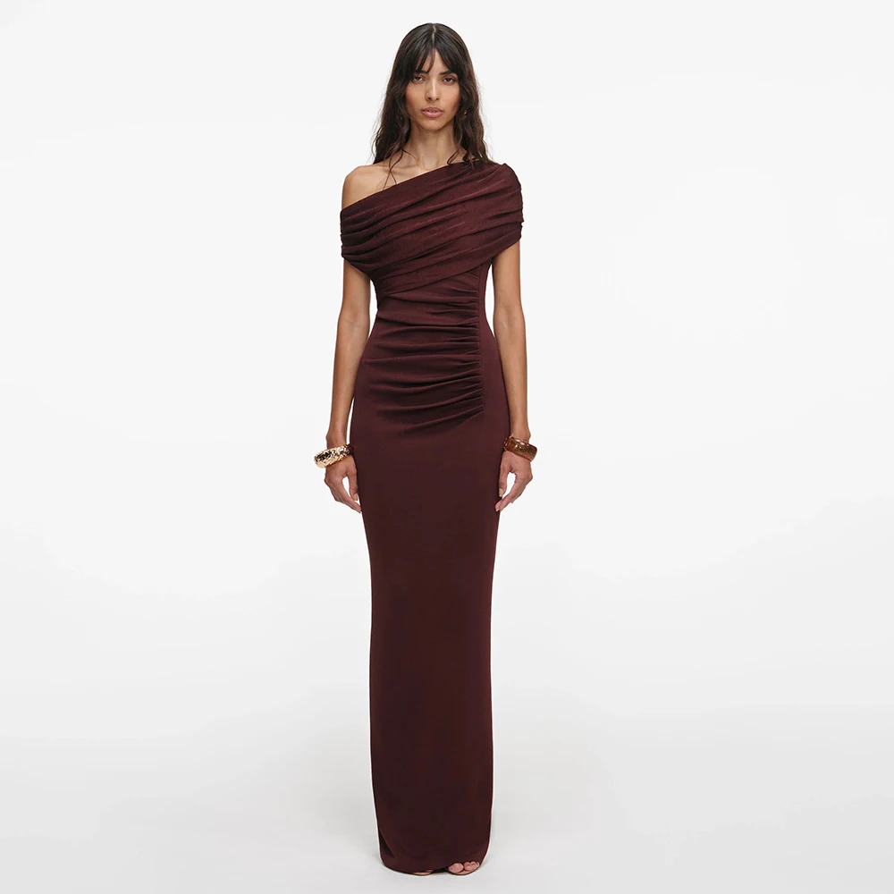 Customize Simple Prom Dress Column One Shoulder Pleated Brown Prom Gowns for Women Sheath Floor Length Formal Party Dresses
Customize Simple Prom Dress Column One Shoulder Pleated Brown Prom Gowns for Women Sheath Floor Length Formal Party Dresses