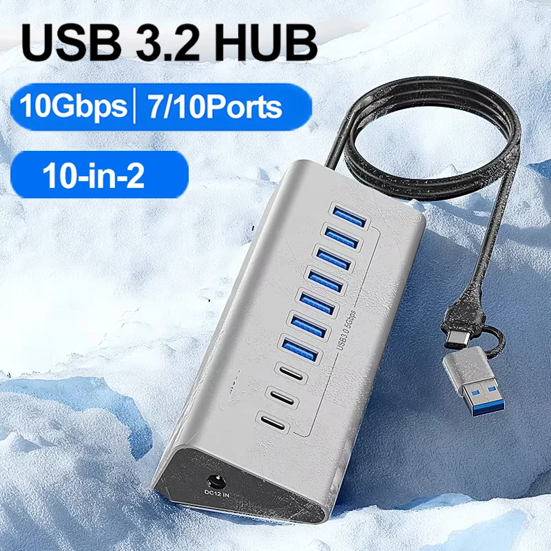 Док-станция USB 3,2, 10 Гбит/с, концентратор типа C, разветвитель, адаптер передачи данных с устройством чтения карт, мульти-переключатель 7/8 портов для ПК, ноутбука
Док-станция USB 3,2, 10 Гбит/с, концентратор типа C, разветвитель, адаптер передачи данных с устройством чтения карт, мульти-переключатель 7/8 портов для ПК, ноутбука