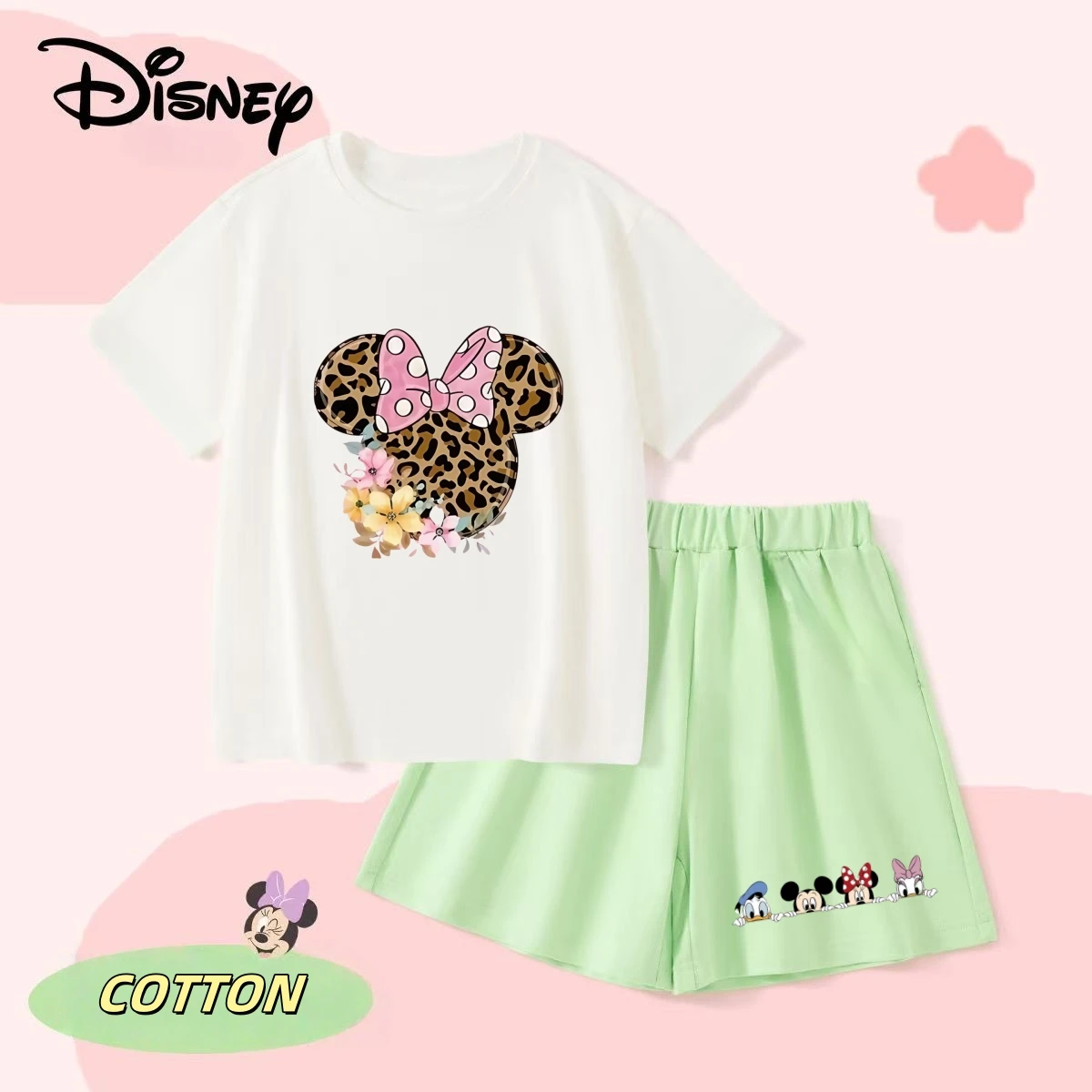 Летний комплект однотонной хлопковой одежды Disney для маленьких девочек, детские футболки с Минни, топ и шорты, костюм из 2 предметов, детская одежда с короткими рукавами 
Летний комплект однотонной хлопковой одежды Disney для маленьких девочек, детские футболки с Минни, топ и шорты, костюм из 2 предметов, детская одежда с короткими рукавами