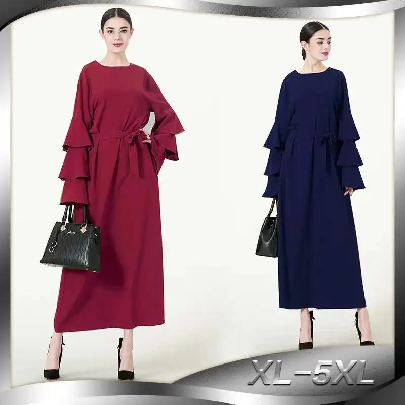 Trendy Round Neck Loose Lace Up Multilayer Pile Long Sleeve Long Dress Women 9073 Robe Abaya Ramadan Dubai Luxury Islam Elegant
Trendy Round Neck Loose Lace Up Multilayer Pile Long Sleeve Long Dress Women 9073 Robe Abaya Ramadan Dubai Luxury Islam Elegant