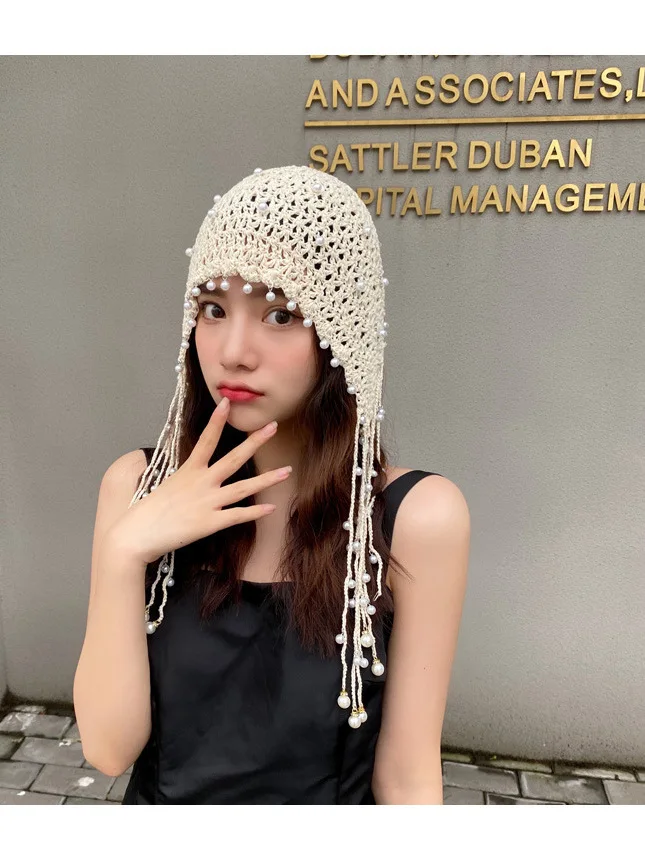 Handmade Pearl Hollow out Cotton Thread Fashionable Tassel Princess Hat for Women Spring Summer Artistic Fisherman Cap
Handmade Pearl Hollow out Cotton Thread Fashionable Tassel Princess Hat for Women Spring Summer Artistic Fisherman Cap