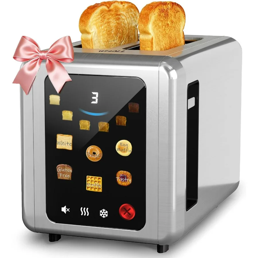 WHALL Full Touch Screen 2-Slice Toaster with 1.5'' Wide Slot Stainless Steel Exterior Digital Timer 6 Bread Types 6 Shade Setti
WHALL Full Touch Screen 2-Slice Toaster with 1.5'' Wide Slot Stainless Steel Exterior Digital Timer 6 Bread Types 6 Shade Setti