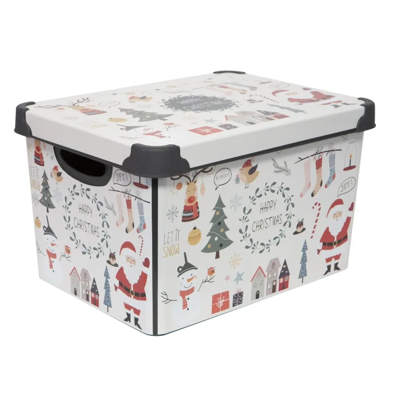7.48 Gallon "Happy Christmas" Design Plastic Storage Tote Bin
7.48 Gallon "Happy Christmas" Design Plastic Storage Tote Bin