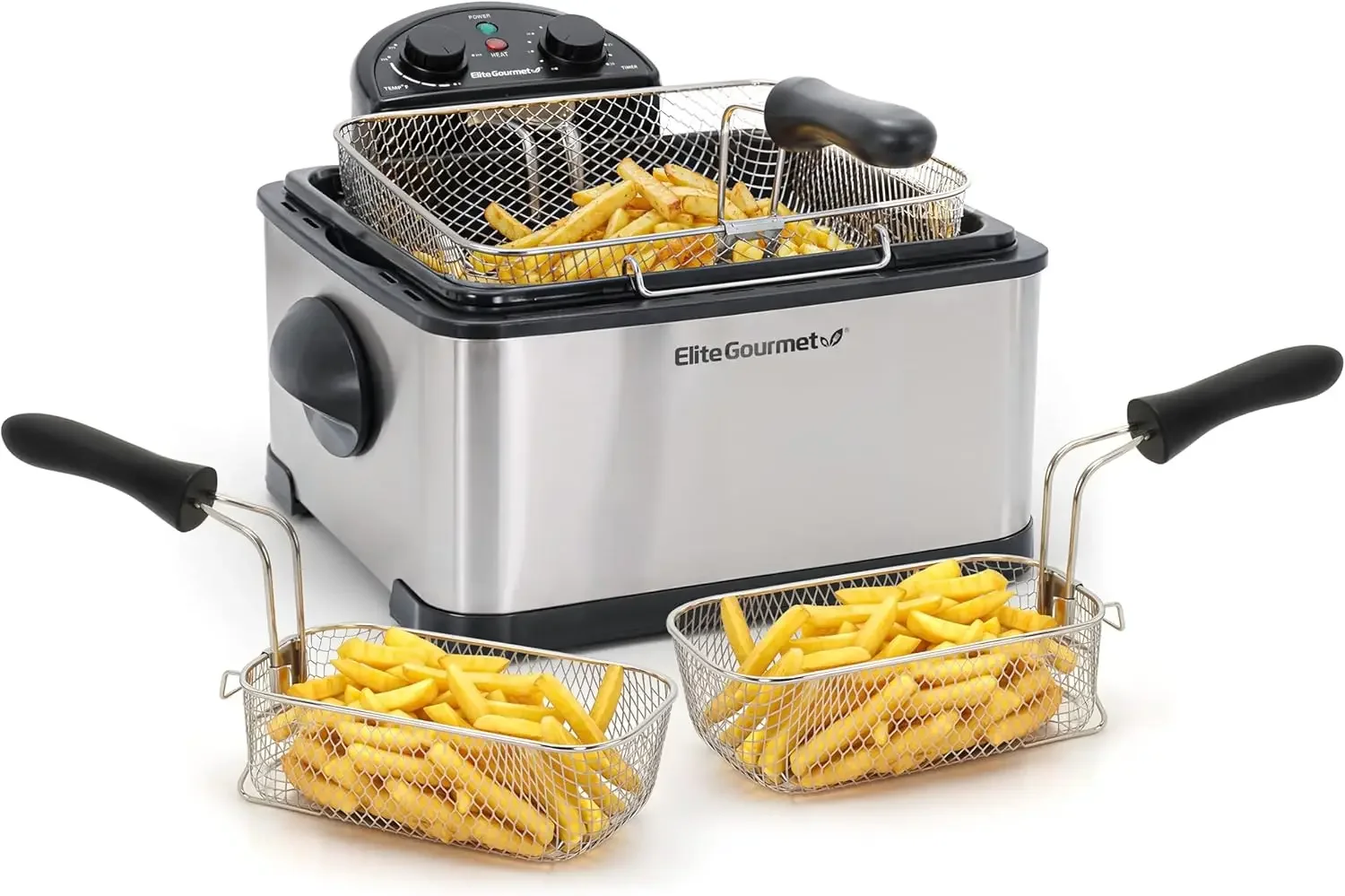 EDF-401T Electric 4.5 Qt. / 17 Cup Immersion Deep Fryer 3-Baskets, 1700-Watt, Timer Control Adjustable Temperature, Lid with Vie
EDF-401T Electric 4.5 Qt. / 17 Cup Immersion Deep Fryer 3-Baskets, 1700-Watt, Timer Control Adjustable Temperature, Lid with Vie
