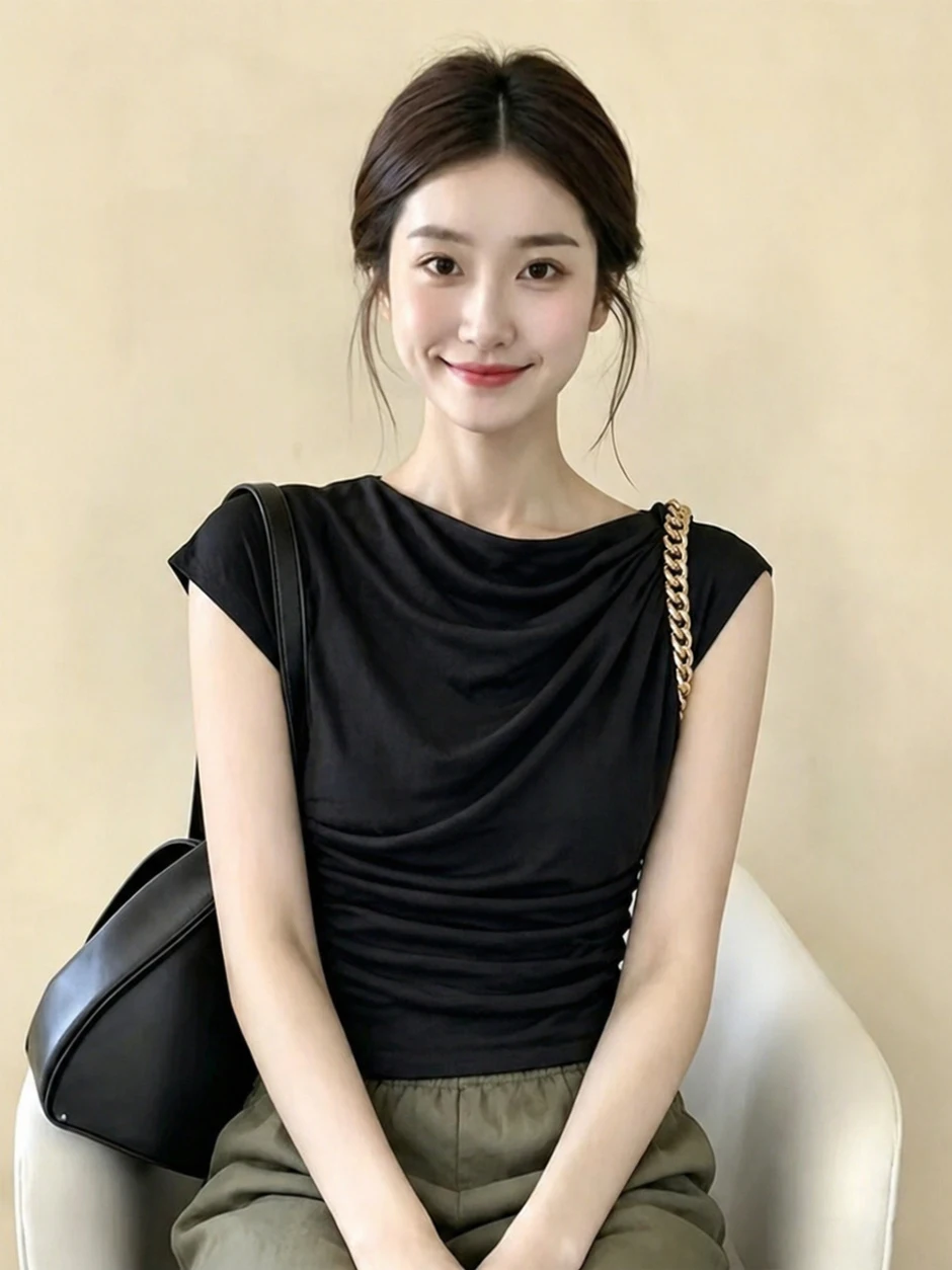 Fashionable Summer Casual Short Sleeve Overhead Top Women's T-shirt New Style Streetwear Comfortable Breathable Cotton Tee
Fashionable Summer Casual Short Sleeve Overhead Top Women's T-shirt New Style Streetwear Comfortable Breathable Cotton Tee