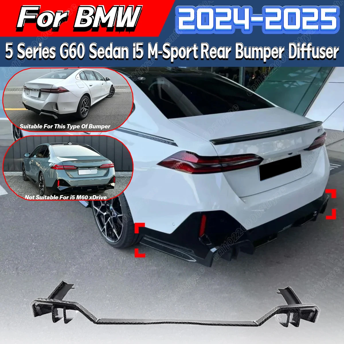 For BMW 5 Series G60 Sedan G61 Touring & I5 EDrive 40 M-PACK 2024 2025 Sedan MP Model Car Rear Bumper Diffuser Lip Body Kit
For BMW 5 Series G60 Sedan G61 Touring & I5 EDrive 40 M-PACK 2024 2025 Sedan MP Model Car Rear Bumper Diffuser Lip Body Kit