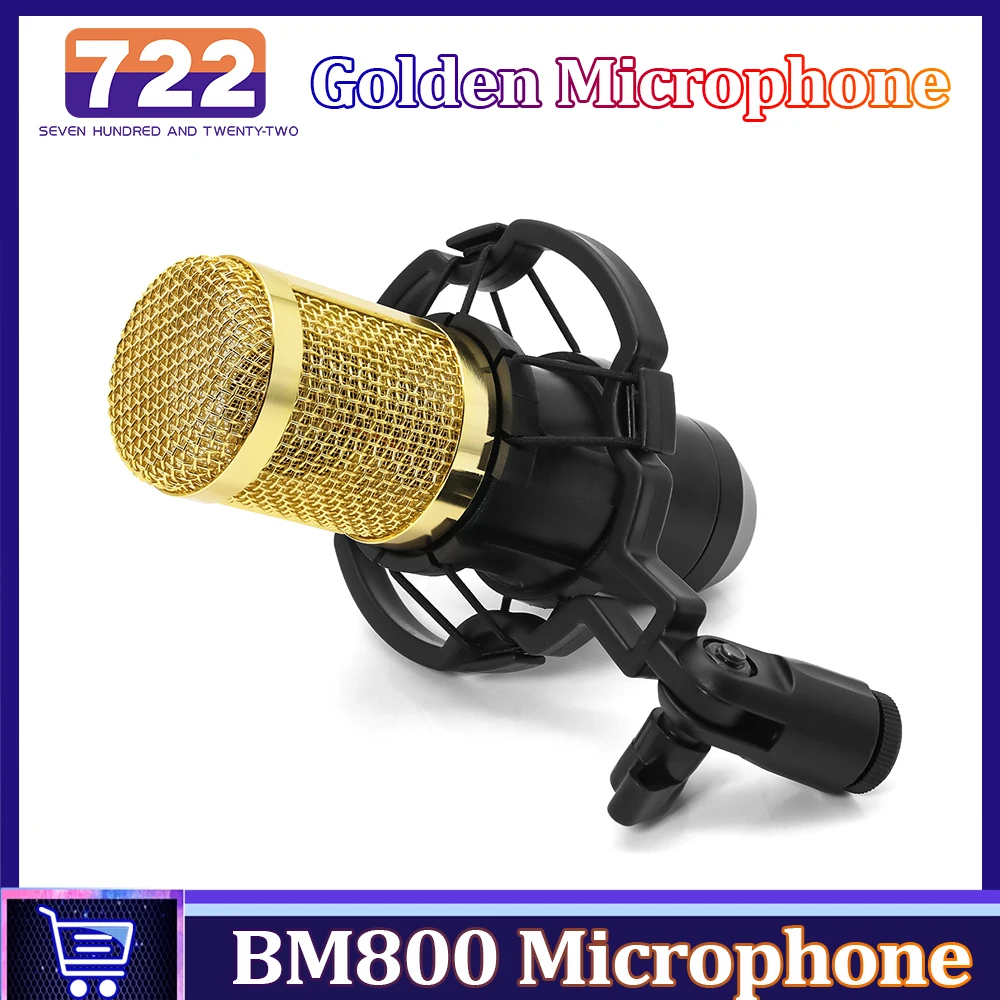 BM-800 Microphone for KTV Radio Singing Recording Speech Live Broadcast Karaoke Golden Metal Condenser Recording Microphone
BM-800 Microphone for KTV Radio Singing Recording Speech Live Broadcast Karaoke Golden Metal Condenser Recording Microphone