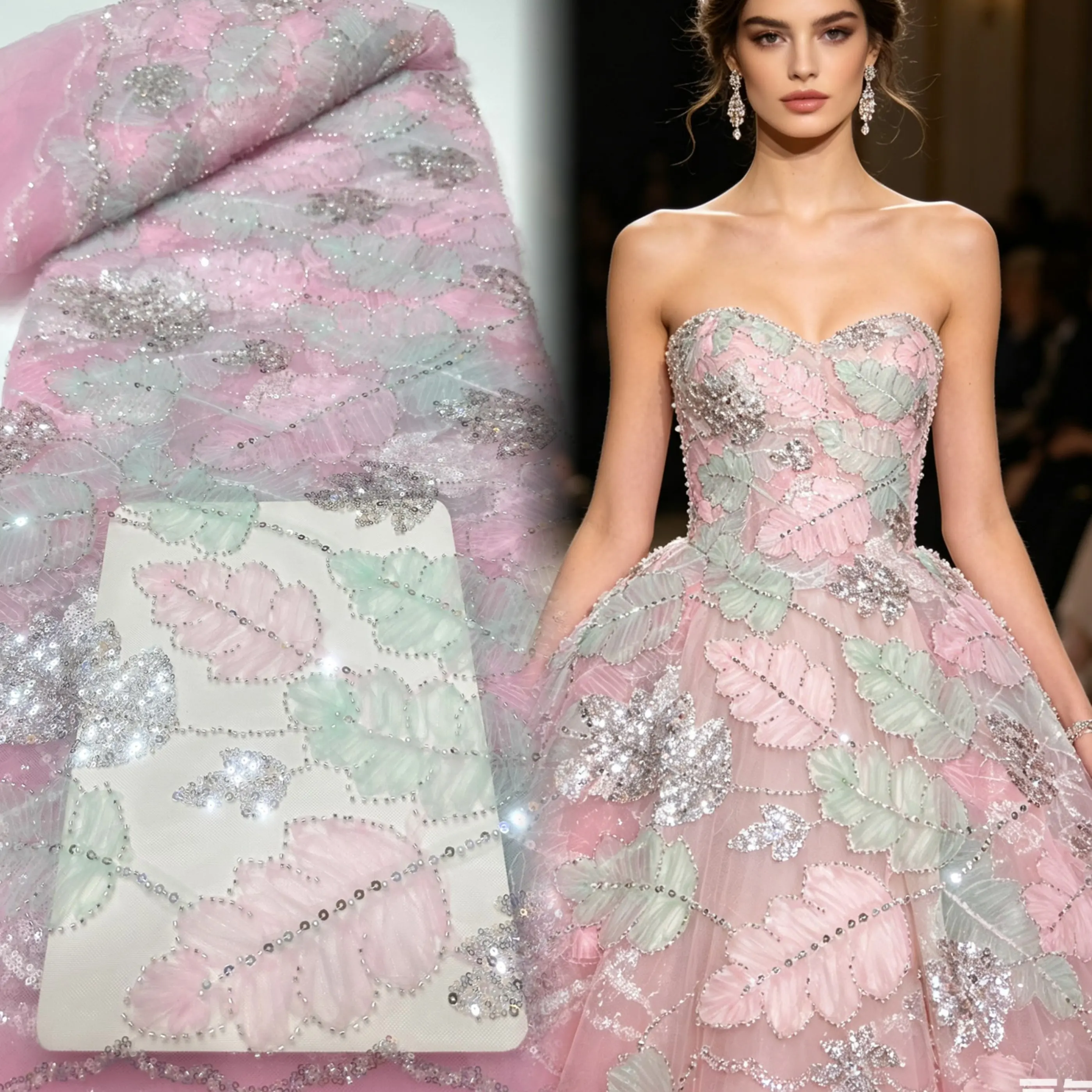 3D Flower African Beaded Lace Fabric Sequins Mesh Tulle for Wedding Party Evening Gowns Sewing - France Nigeria Style Dress Sew
3D Flower African Beaded Lace Fabric Sequins Mesh Tulle for Wedding Party Evening Gowns Sewing - France Nigeria Style Dress Sew