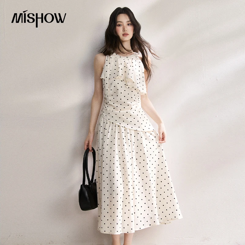 MISHOW French Retro Dot Dress Set 2026 Summer New Hanging Neck Top A-Line Half Skirt Slimming Commuting Two-Piece Set MXF22T1639
MISHOW French Retro Dot Dress Set 2026 Summer New Hanging Neck Top A-Line Half Skirt Slimming Commuting Two-Piece Set MXF22T1639