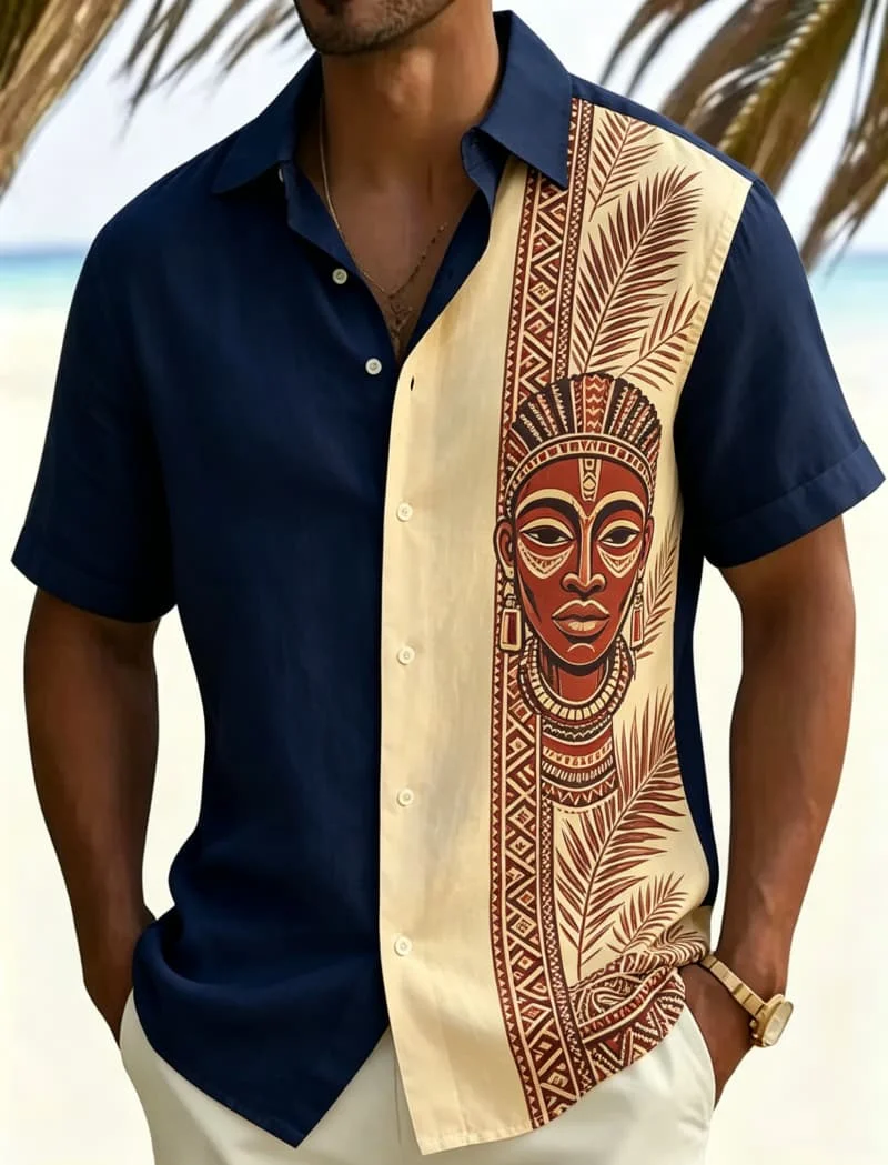 Men's Tribal Totem Printed Short Sleeved shirt, Suitable For Summer wear, Beach travel, And Versatile Exotic Styles
Men's Tribal Totem Printed Short Sleeved shirt, Suitable For Summer wear, Beach travel, And Versatile Exotic Styles