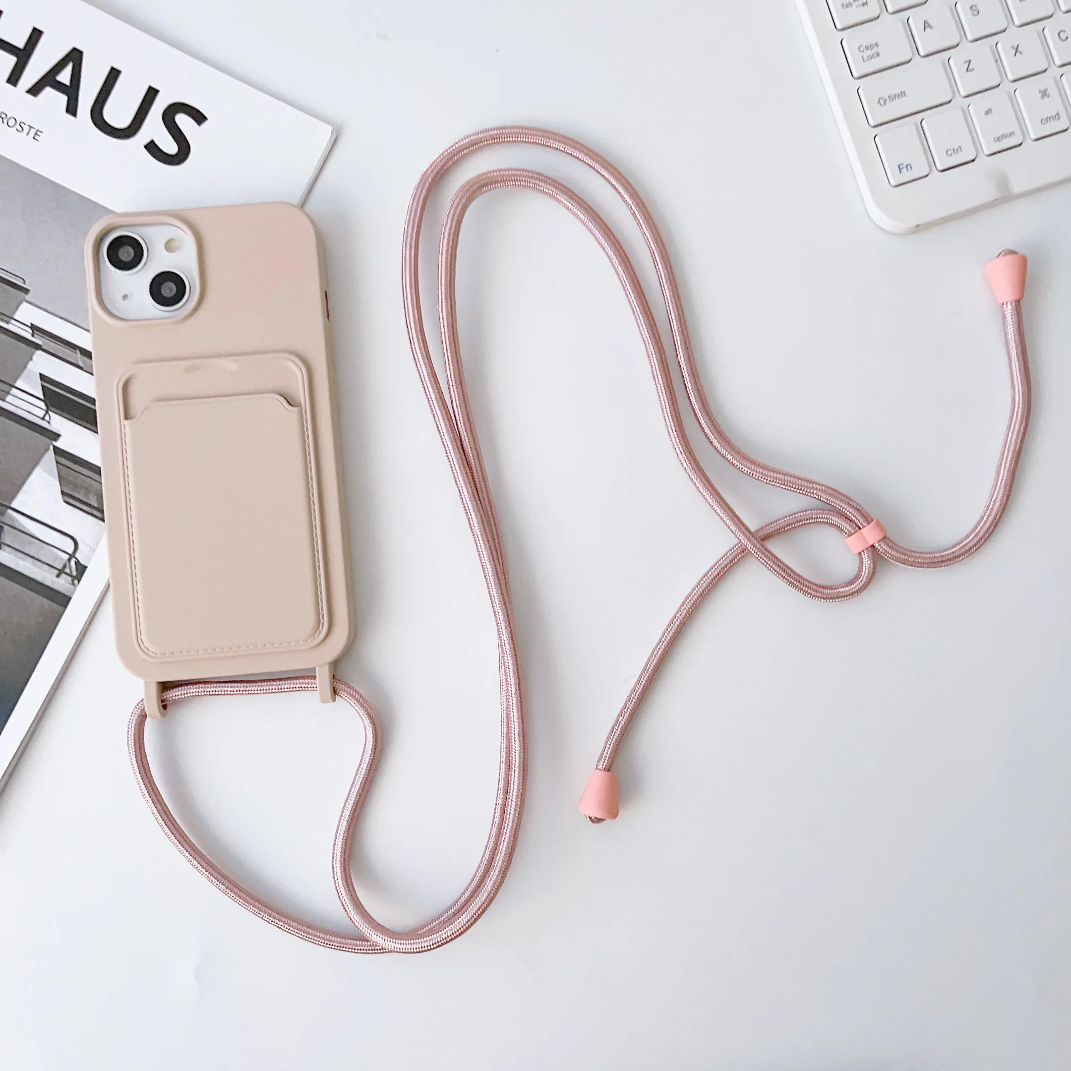 Luxury Card Holder Lanyard Silicone Phone Case For iPhone 16 15 14 13 12 11 Pro XS Max SE X Plus Ultra-thin Necklace Rope Cover
Luxury Card Holder Lanyard Silicone Phone Case For iPhone 16 15 14 13 12 11 Pro XS Max SE X Plus Ultra-thin Necklace Rope Cover