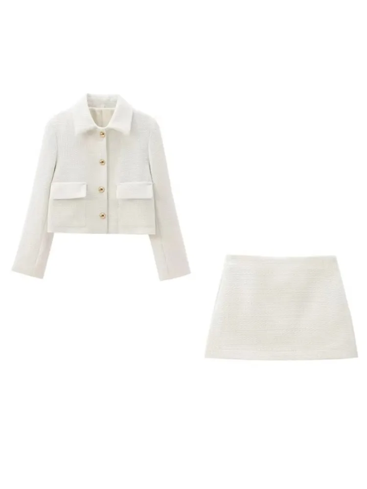 With Pockets Tweed Cropped Jackets Skirts Sets For Women Single Breasted Coat+Side Zipper Mini Skirt Autumn 2024 New Office Lady
With Pockets Tweed Cropped Jackets Skirts Sets For Women Single Breasted Coat+Side Zipper Mini Skirt Autumn 2024 New Office Lady
