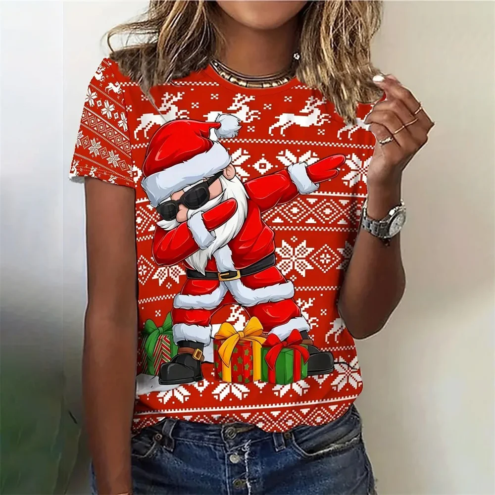 Street Funny T-Shirts Female Oversized Clothing Christmas Women's T Shirt Cartoon Graphic Print Casual O Neck Short Sleeve Tee
Street Funny T-Shirts Female Oversized Clothing Christmas Women's T Shirt Cartoon Graphic Print Casual O Neck Short Sleeve Tee