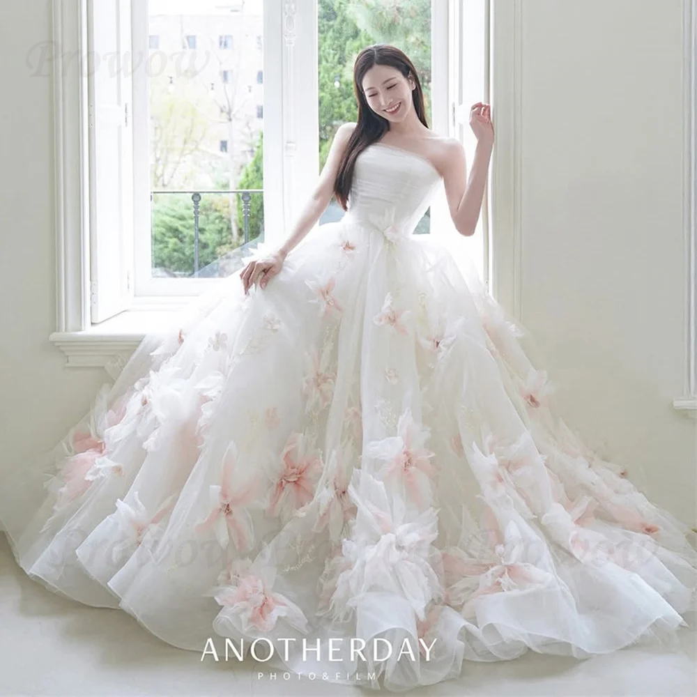 Prowow Luxury Strapless Floral Wedding Dress Korea Photo Shoot Ivory A Line Bridal Gown Pleated Sleeveless 2025 Women Customized
Prowow Luxury Strapless Floral Wedding Dress Korea Photo Shoot Ivory A Line Bridal Gown Pleated Sleeveless 2025 Women Customized