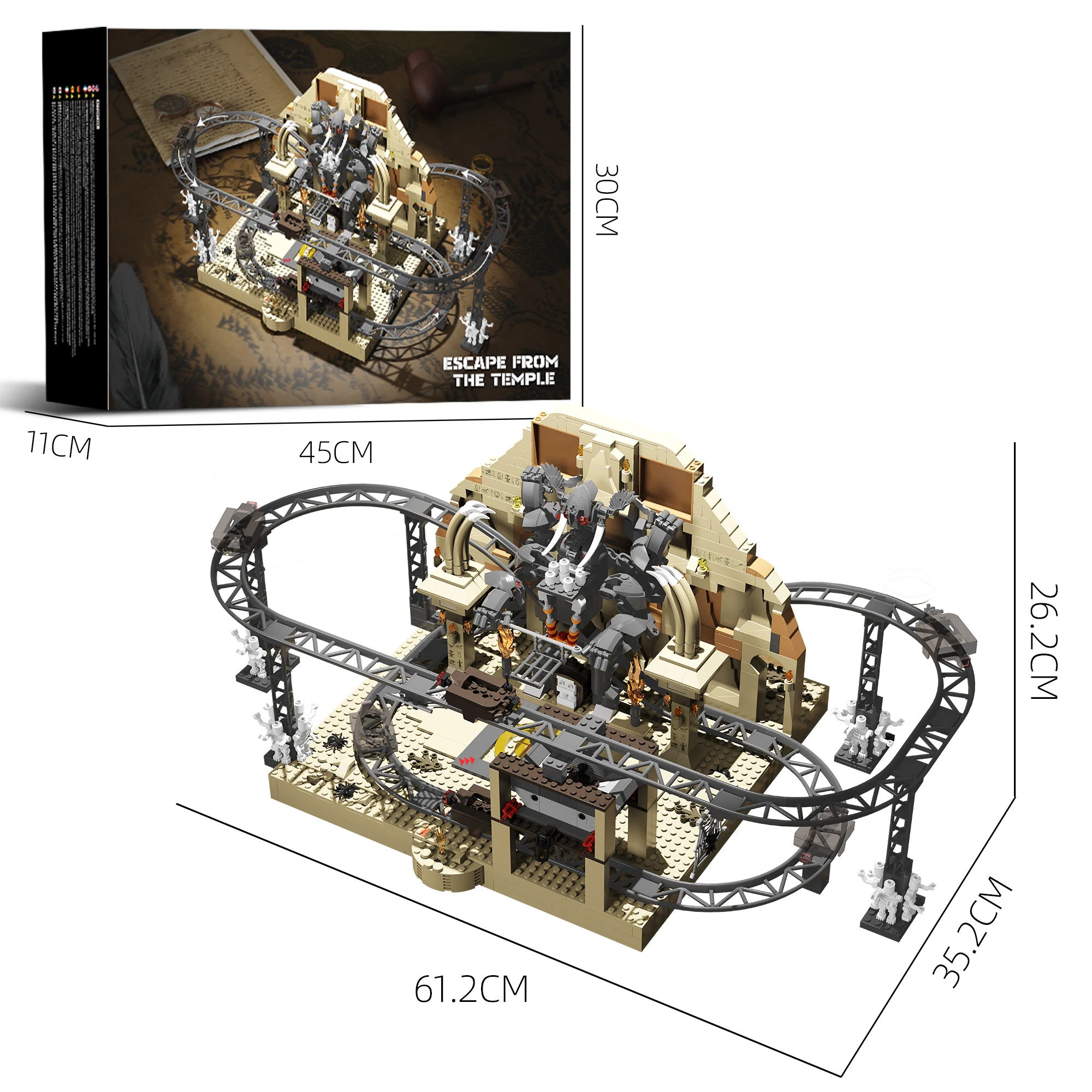 Adventure Temple Escape Roller Coaster Building Blocks Ancient Tomb Pyramid Mine Cart Skeleton Figures Action Playset Gift Kids
Adventure Temple Escape Roller Coaster Building Blocks Ancient Tomb Pyramid Mine Cart Skeleton Figures Action Playset Gift Kids