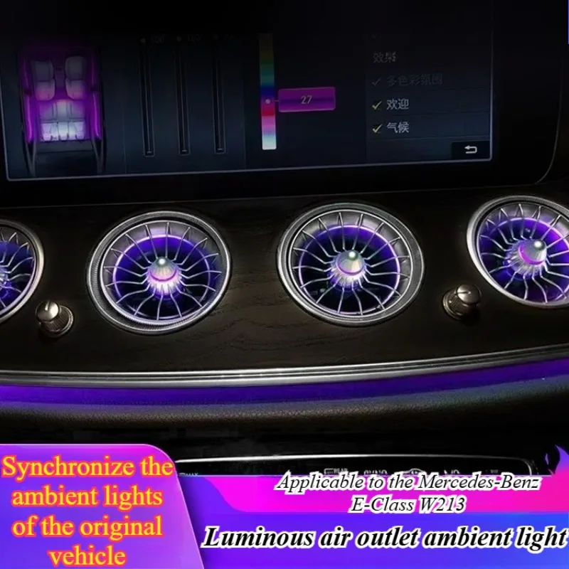 For Mercedes E-Class W213 2016-2021 Turbine Air Vent LED Light Sync 64 Colors Ambient Glow Interior Decoration Auto Accessories
For Mercedes E-Class W213 2016-2021 Turbine Air Vent LED Light Sync 64 Colors Ambient Glow Interior Decoration Auto Accessories