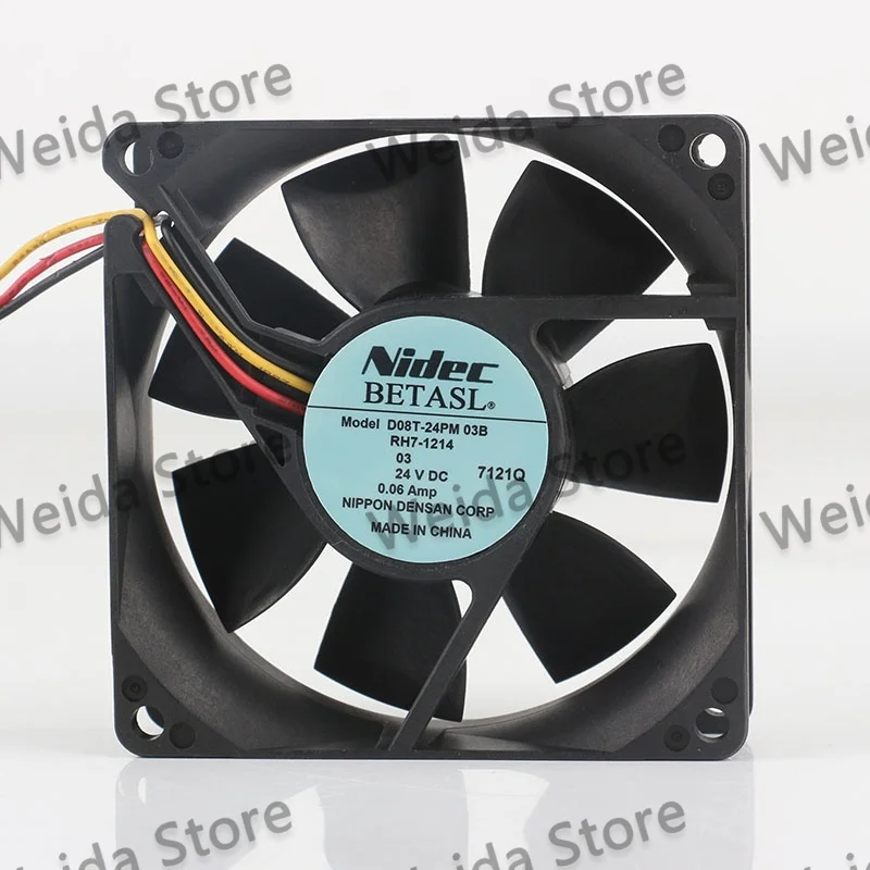 8CM New Original Nidec DC 24V 0.06A AC EC 8025 inverter ball bearing 80X80X25MM three-wire D08T-24PM 03B cooling fan
8CM New Original Nidec DC 24V 0.06A AC EC 8025 inverter ball bearing 80X80X25MM three-wire D08T-24PM 03B cooling fan