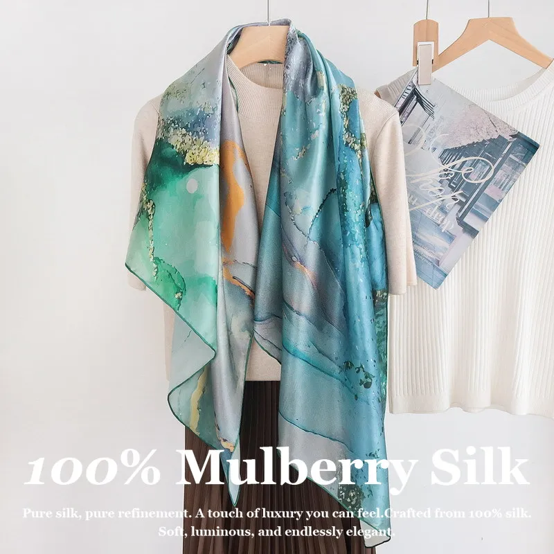 100% Real Natural Silk Scarf 110cm Square Mulberry Silk Hand Rolled Edge Women Luxury Brand Designer Foulard Bufanda Pashmina
100% Real Natural Silk Scarf 110cm Square Mulberry Silk Hand Rolled Edge Women Luxury Brand Designer Foulard Bufanda Pashmina