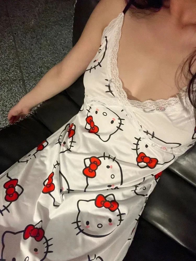 Одежда для сна Hello Kitty, сексуальное пижамное платье для девочек, Sanrio, летняя ночная рубашка с героями мультфильмов, милые домашние сексуальные пижамы, подарок для девочек
Одежда для сна Hello Kitty, сексуальное пижамное платье для девочек, Sanrio, летняя ночная рубашка с героями мультфильмов, милые домашние сексуальные пижамы, подарок для девочек
