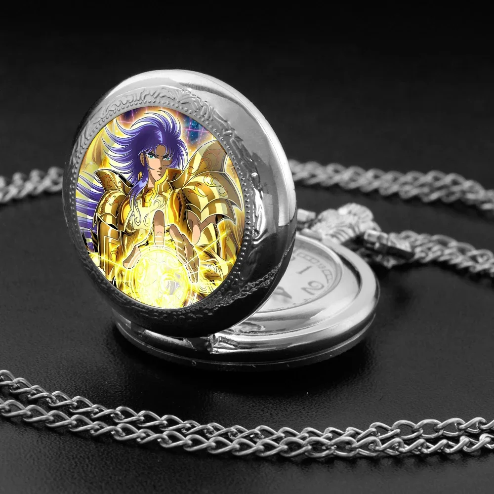 Saint Seiya Silver Glass Dome Arabic Numerals Quartz Pocket Watch with Fine Chain Necklace Pendant Clock Men Women Kids Gifts
Saint Seiya Silver Glass Dome Arabic Numerals Quartz Pocket Watch with Fine Chain Necklace Pendant Clock Men Women Kids Gifts