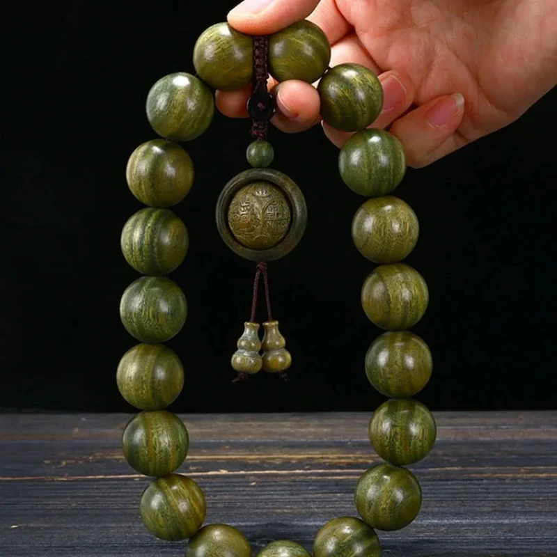 Authentic Green Sandalwood Buddha Beads Bracelet 20mm Jade Carved Wood Beads Loop Handheld Hand String for Men and Women Jewelry
Authentic Green Sandalwood Buddha Beads Bracelet 20mm Jade Carved Wood Beads Loop Handheld Hand String for Men and Women Jewelry