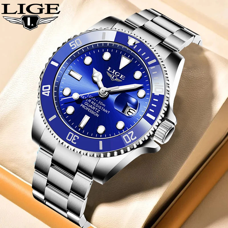 LIGE Simple Luxury Man Watch Classic Fashion Business Date Waterproof Clock Casual Sports Stainless Steel Quartz Watches for Men
LIGE Simple Luxury Man Watch Classic Fashion Business Date Waterproof Clock Casual Sports Stainless Steel Quartz Watches for Men