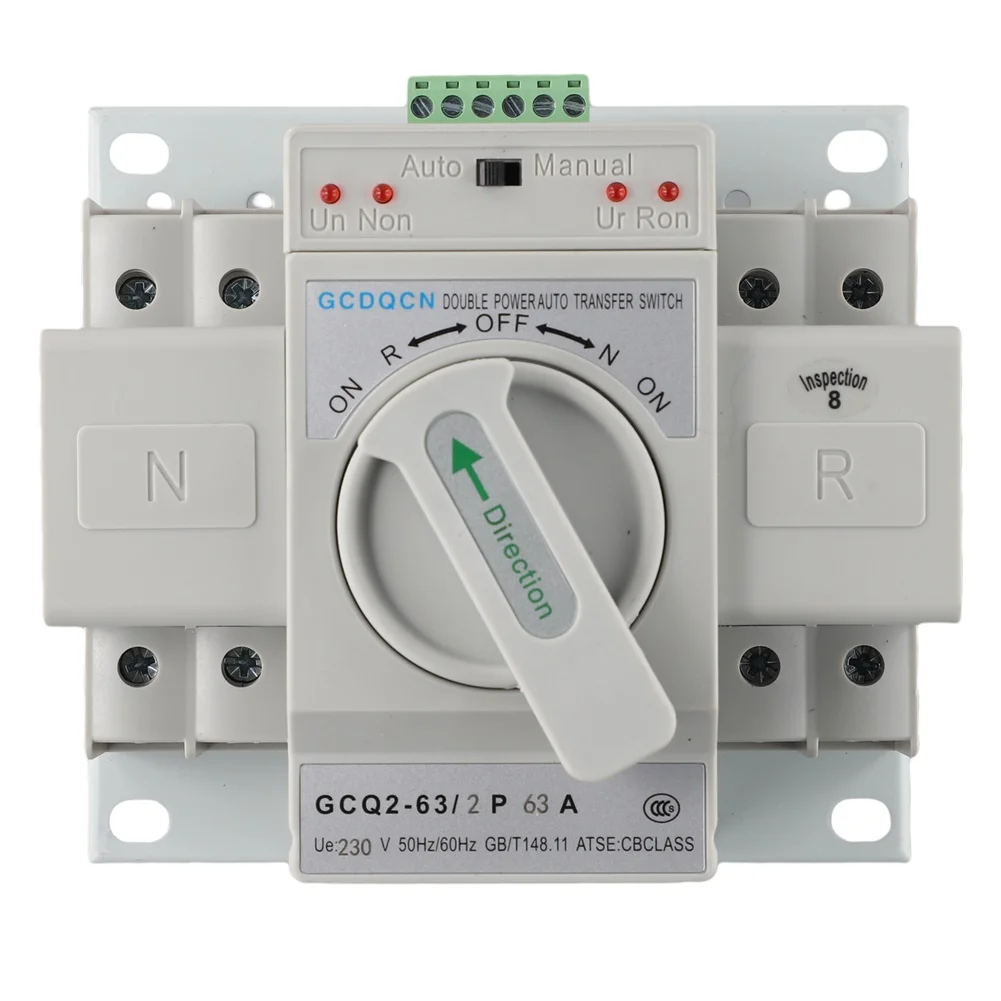 Single Phase Dual Power Automatic Transfer Switch 2P 63A Switchgear for Stable Power Supply During Outages or Fluctuations
Single Phase Dual Power Automatic Transfer Switch 2P 63A Switchgear for Stable Power Supply During Outages or Fluctuations