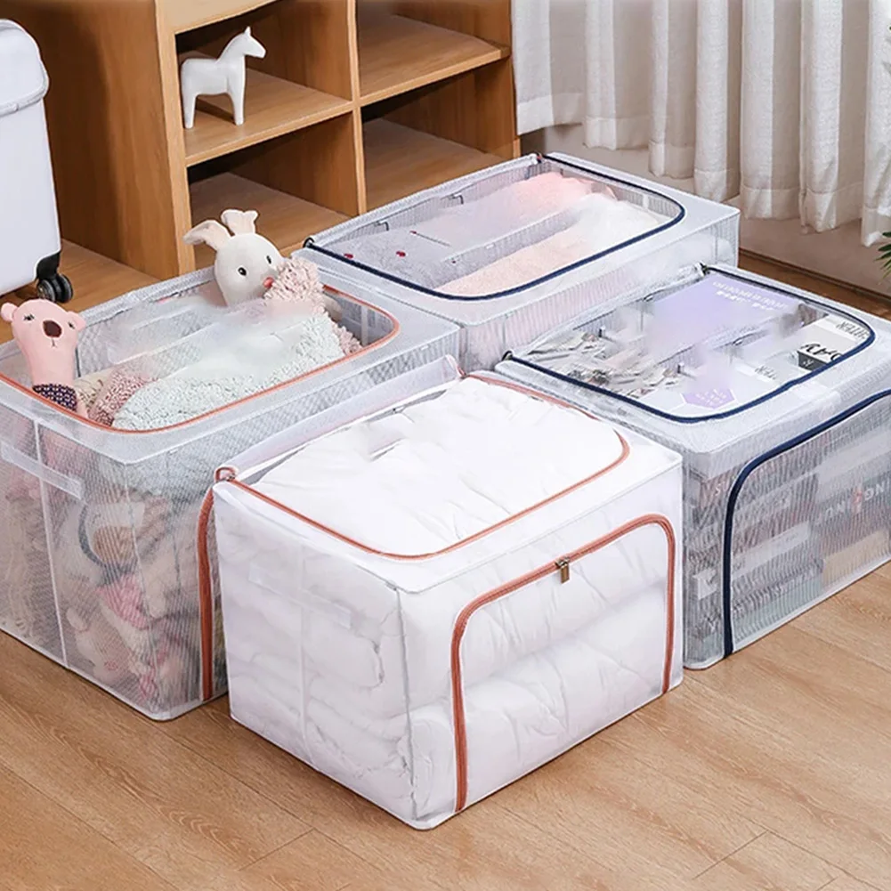 24L Clear PVC Large Clothes Organizer Container Box Bin Foldable Organizer Storage Box Household Bag for Organizing Pants
24L Clear PVC Large Clothes Organizer Container Box Bin Foldable Organizer Storage Box Household Bag for Organizing Pants