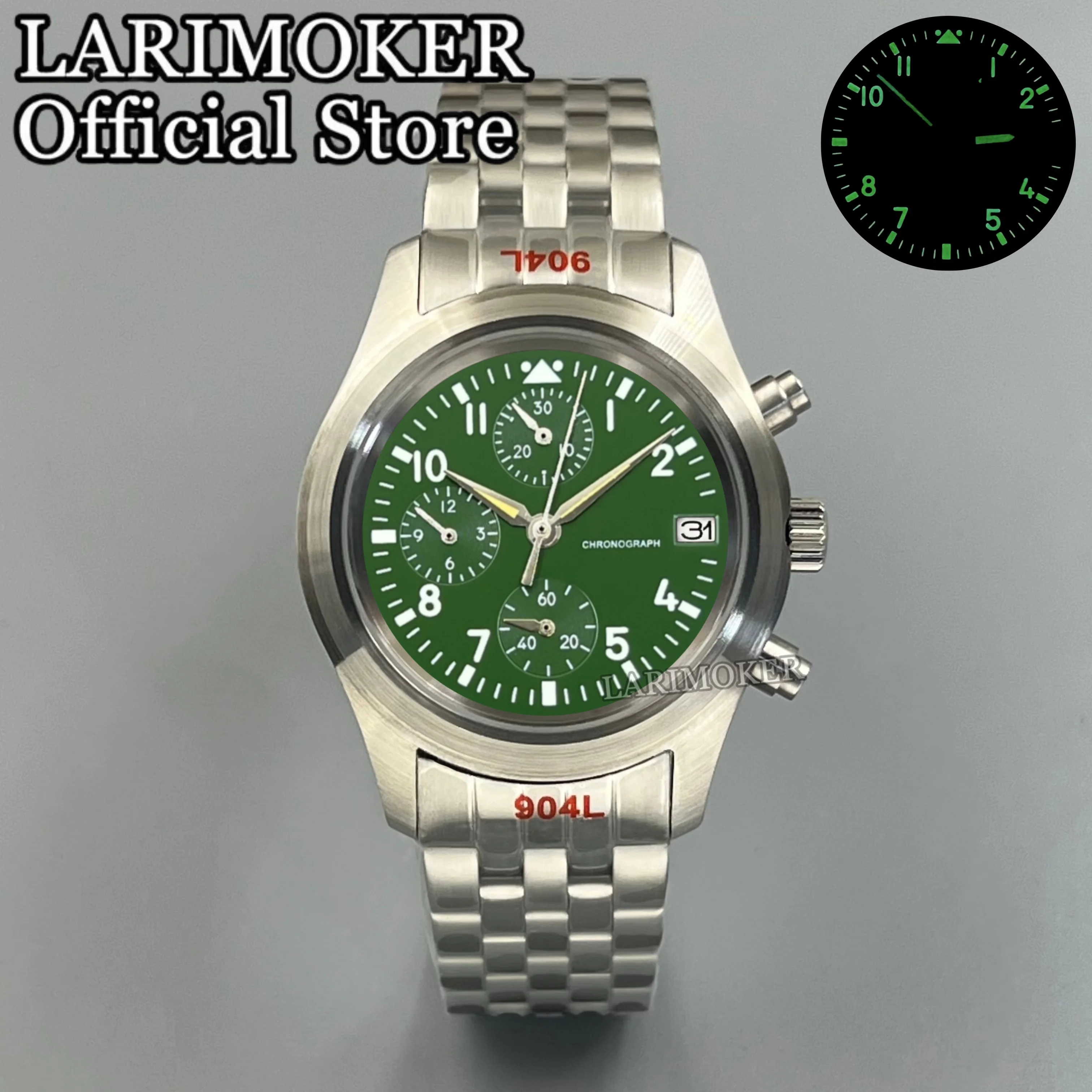 LARIMOKER 39mm Pilot Men's Quartz Watch Sapphire Crystal Beveled Bezel Stainless steel watch strap Equipped with VK67 Movement
LARIMOKER 39mm Pilot Men's Quartz Watch Sapphire Crystal Beveled Bezel Stainless steel watch strap Equipped with VK67 Movement