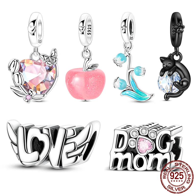 925 Sterling Silver Apple Tulip Black Cat Charms Beads Fit Original Bracelet Necklace Pendant Beads For Women Girl DIY Gift
925 Sterling Silver Apple Tulip Black Cat Charms Beads Fit Original Bracelet Necklace Pendant Beads For Women Girl DIY Gift