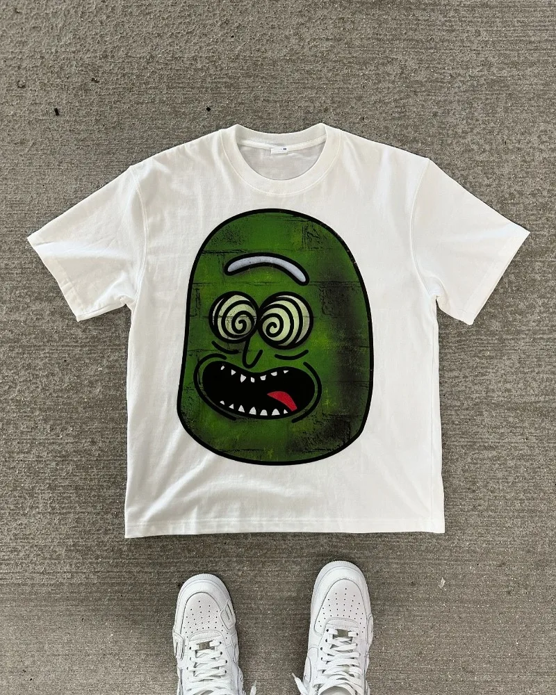 American hip-hop street style cartoon print Short sleeve Harajuku Punk T-shirt for men Y2k High Street fashion oversized T-shirt
American hip-hop street style cartoon print Short sleeve Harajuku Punk T-shirt for men Y2k High Street fashion oversized T-shirt
