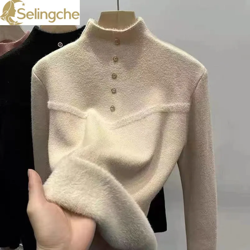 Autumn and Winter Plus Velvet Thick Warm Half High Collar Base Shirt for Women, Fashionable and Stylish Interior Top
Autumn and Winter Plus Velvet Thick Warm Half High Collar Base Shirt for Women, Fashionable and Stylish Interior Top