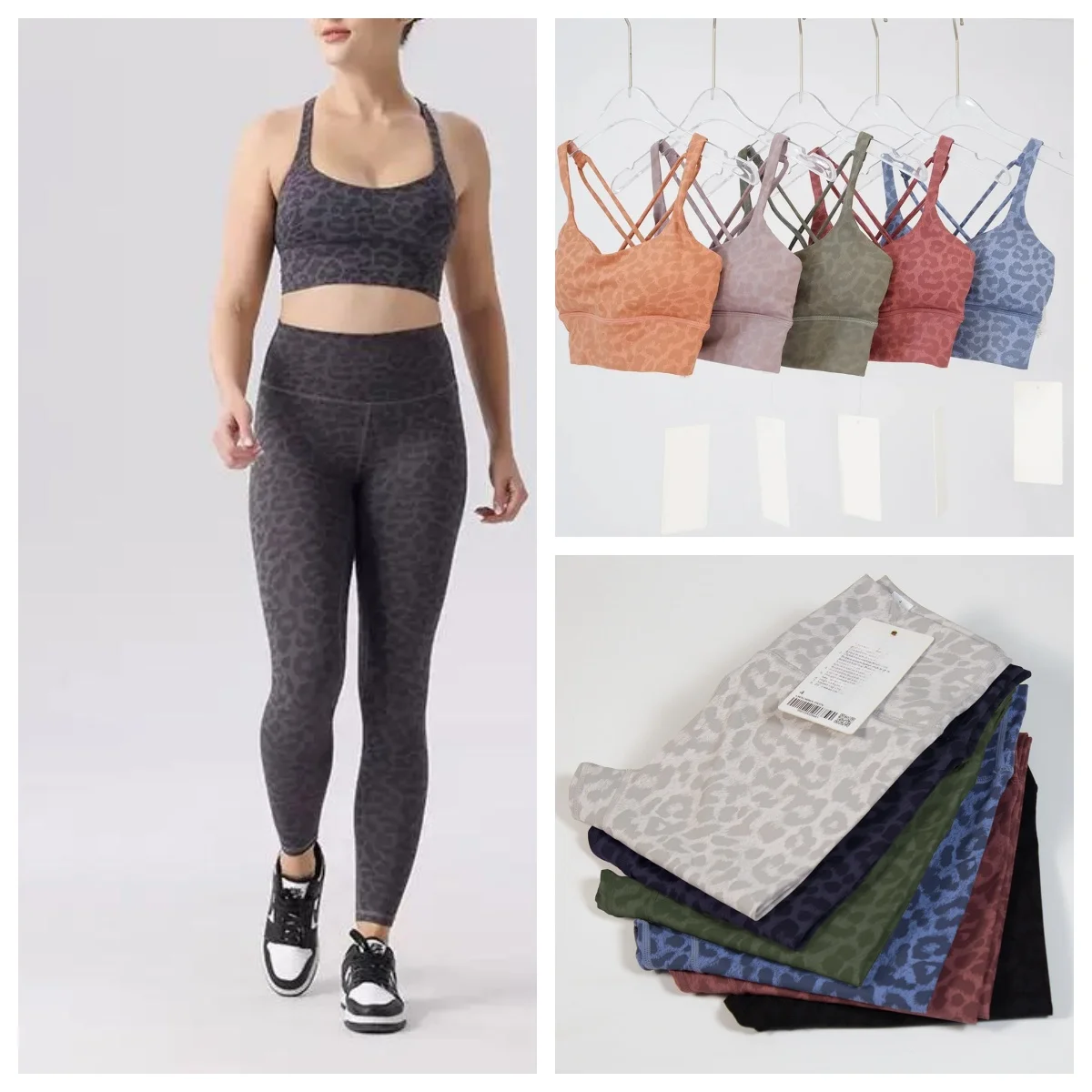 Women's leopard print yoga camisole bra & high-waisted buttery-textured leggings are suitable for fitness and exercise.
Women's leopard print yoga camisole bra & high-waisted buttery-textured leggings are suitable for fitness and exercise.