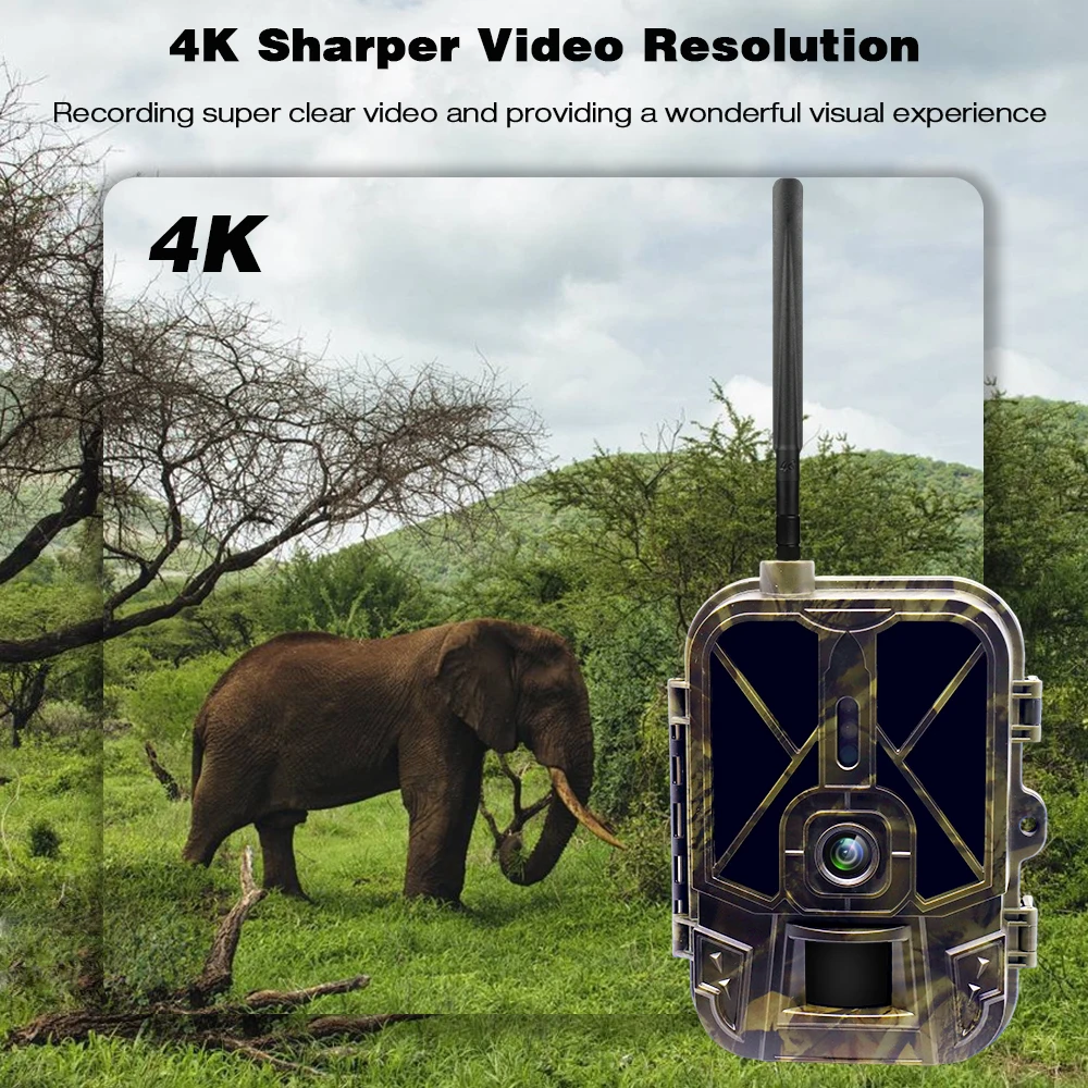 4K 30fps Live Stream APP Clould Service Hunting Trail Camera 8*1.5V AA Battery 4G 30MP 940nm Night Vision Cameras HC940PRO
4K 30fps Live Stream APP Clould Service Hunting Trail Camera 8*1.5V AA Battery 4G 30MP 940nm Night Vision Cameras HC940PRO