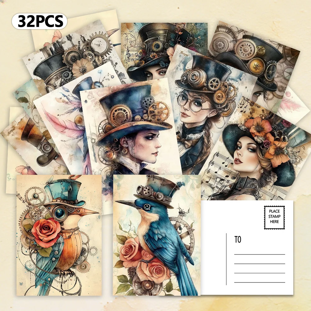 32pcs, British-style character postcards, decoration/greeting cards/postcards, high-precision printing, collectible and mailed
32pcs, British-style character postcards, decoration/greeting cards/postcards, high-precision printing, collectible and mailed