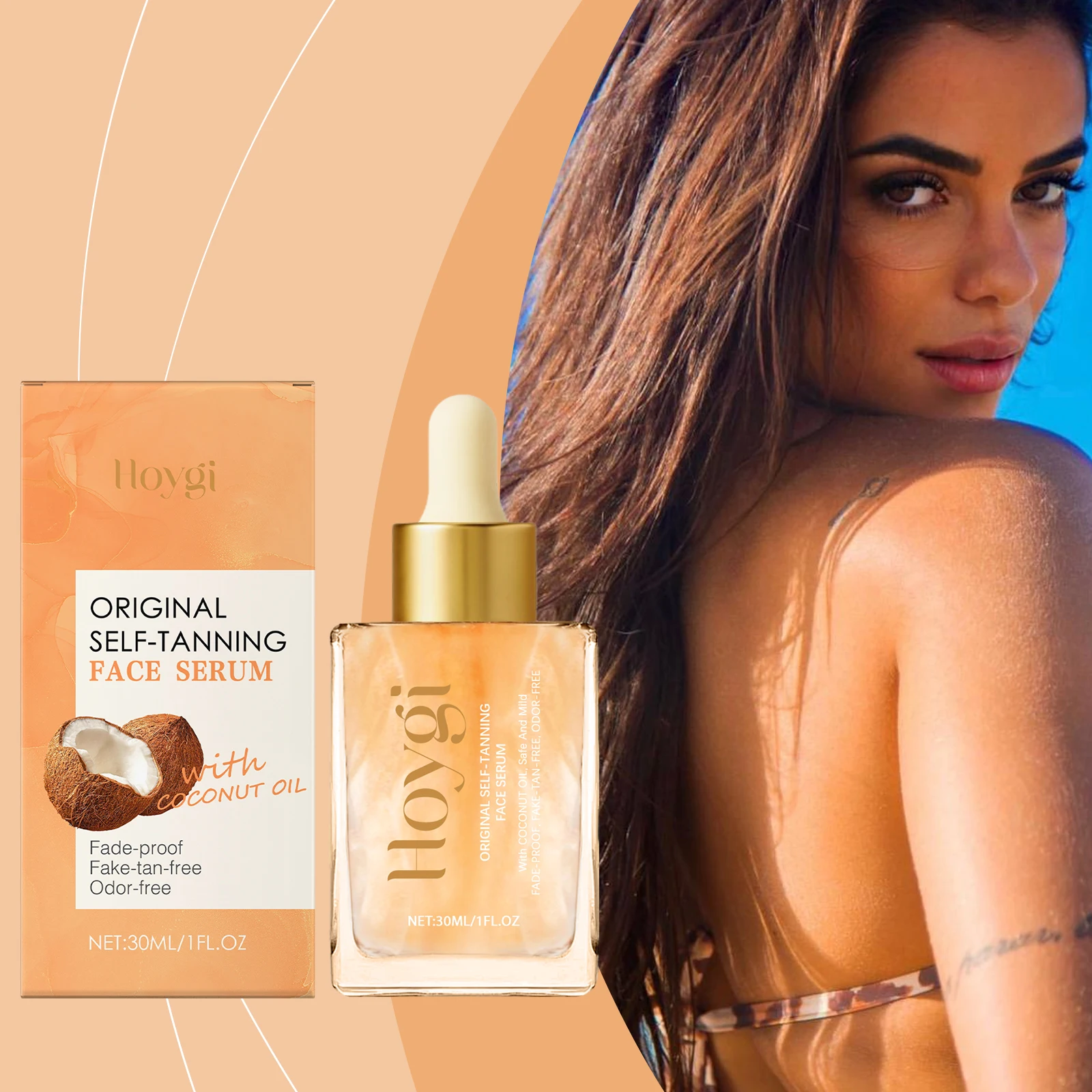 Hoygi Self-Tanning Face Serum Gradual Natural-Looking Glow with coconut oil Vera Streak-Free Fast-Drying for All Skin Tones
Hoygi Self-Tanning Face Serum Gradual Natural-Looking Glow with coconut oil Vera Streak-Free Fast-Drying for All Skin Tones
