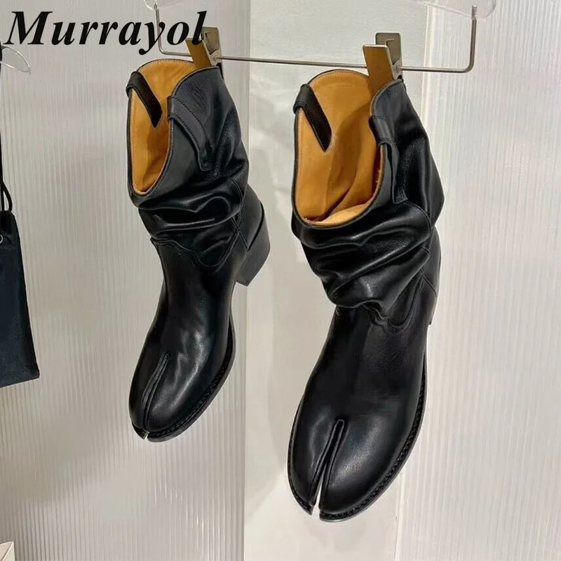 Wrinkle Design Thick Heel Short Botas Women Cow Suede Split Toe Solid Color Mid-calf Boots Autumn Winter Retro Chelsea Boots
Wrinkle Design Thick Heel Short Botas Women Cow Suede Split Toe Solid Color Mid-calf Boots Autumn Winter Retro Chelsea Boots