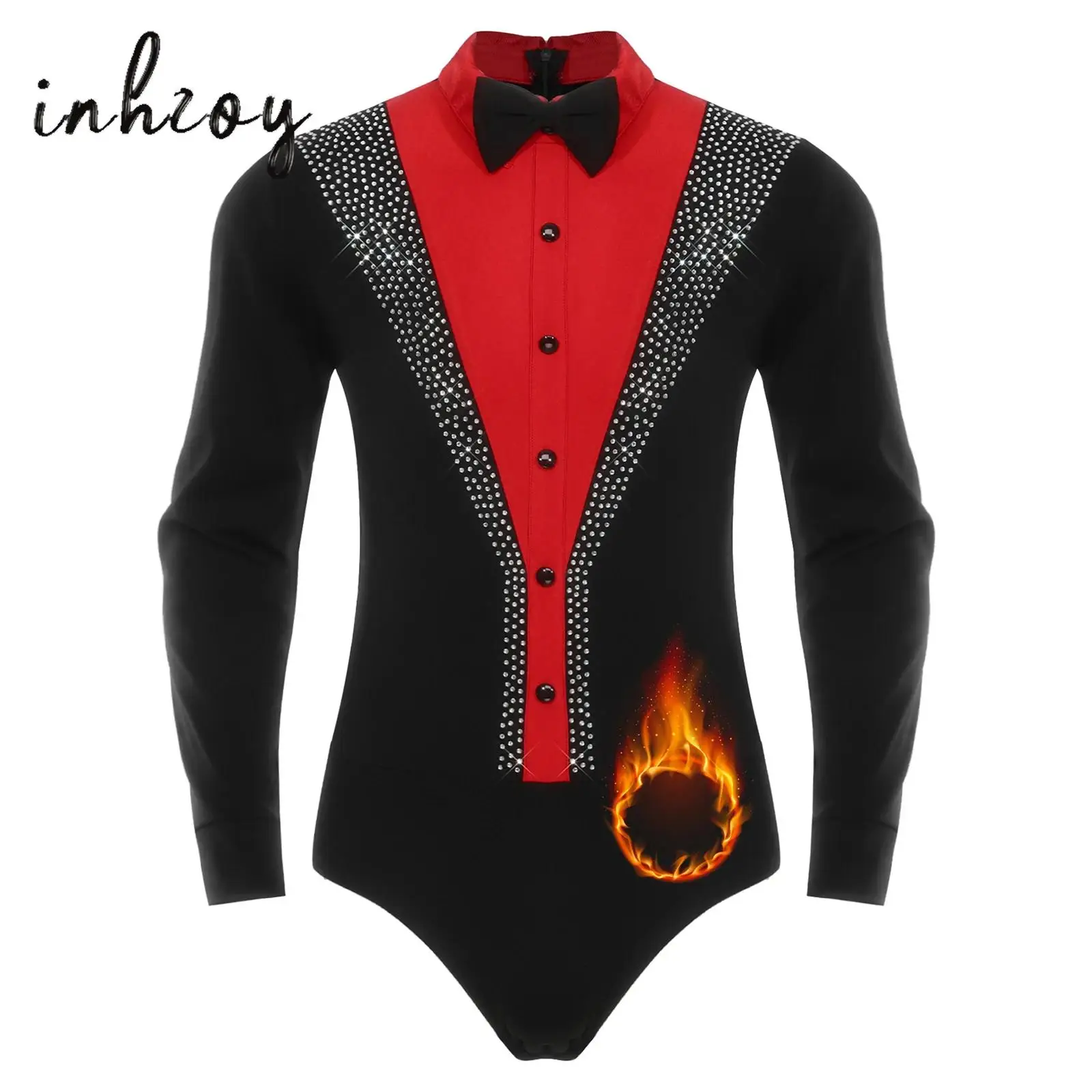 Men's Figure Skating Bodysuit Long Sleeve V Neck Openable Crotch Contrast Color Leotard Jumpsuit for Latin Ballet Dance Proms
Men's Figure Skating Bodysuit Long Sleeve V Neck Openable Crotch Contrast Color Leotard Jumpsuit for Latin Ballet Dance Proms