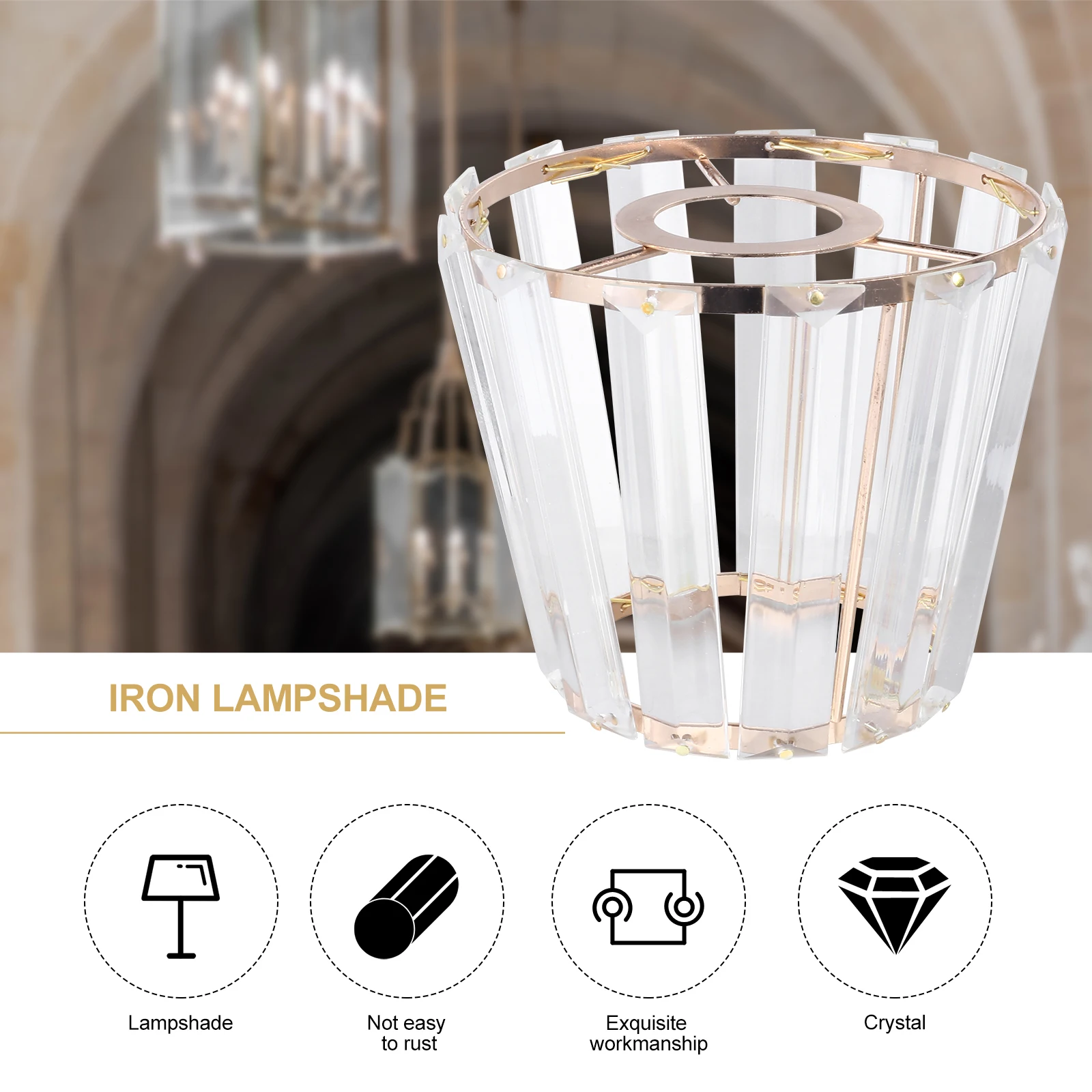 Wall Lamp Shade Vintage Home Decor Indoor Metal Crystal Lampshade 1Pc Dustproof European Style Bedroom Lighting Cover 
Wall Lamp Shade Vintage Home Decor Indoor Metal Crystal Lampshade 1Pc Dustproof European Style Bedroom Lighting Cover