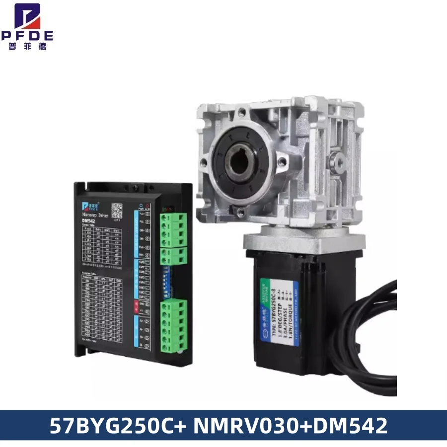 NEMA 23 MOTOR 57BYG250C 1.8N High torque reducer worm reducer NMRV030 Speed ratio 1:5/7.5/10/15/20/30/40/50/60/80 with DM542
NEMA 23 MOTOR 57BYG250C 1.8N High torque reducer worm reducer NMRV030 Speed ratio 1:5/7.5/10/15/20/30/40/50/60/80 with DM542