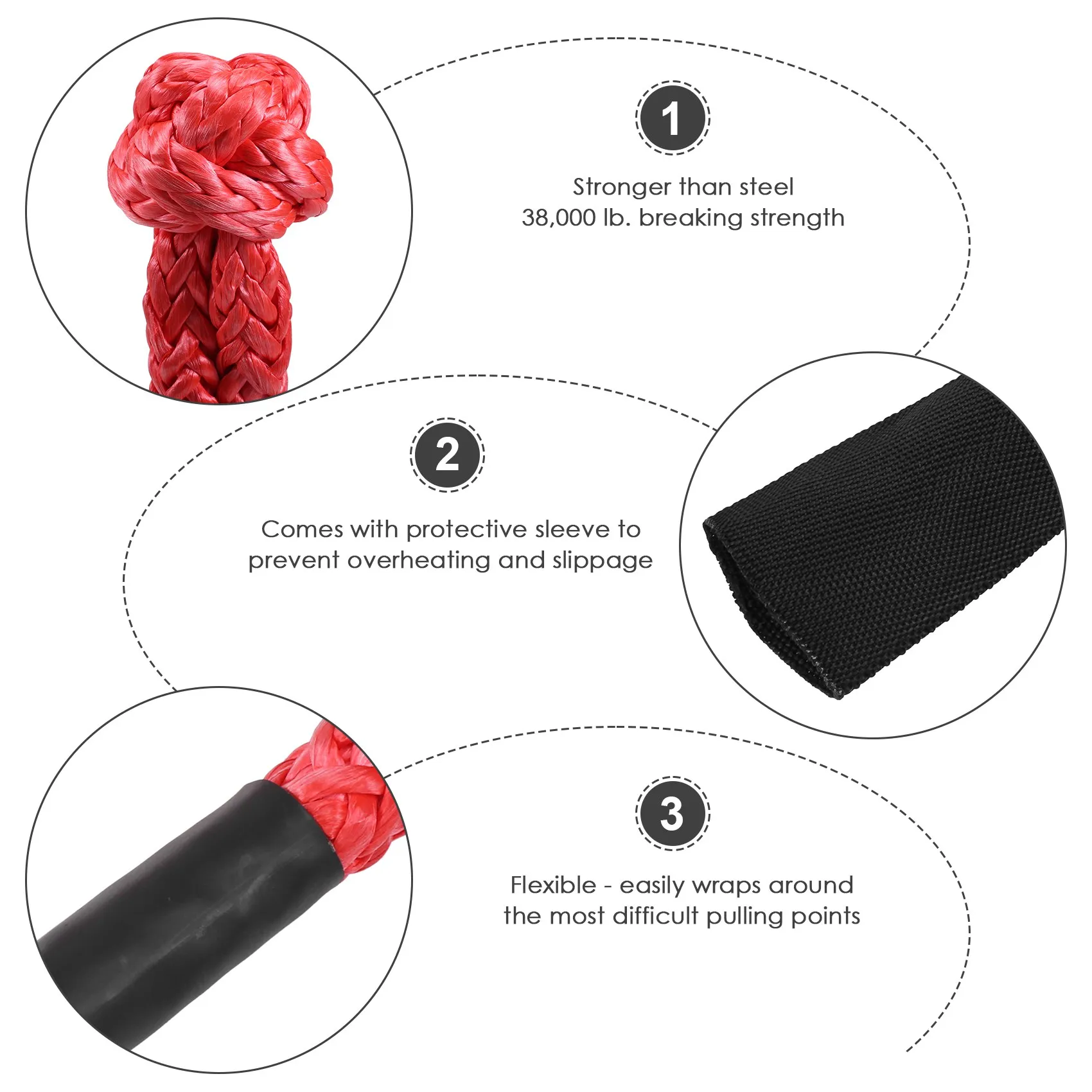 2X Soft Shackle Rope Synthetic Tow Recovery Strap 38,000Lbs WLL Auto Parts Tow Rope Synthetic Fiber
2X Soft Shackle Rope Synthetic Tow Recovery Strap 38,000Lbs WLL Auto Parts Tow Rope Synthetic Fiber